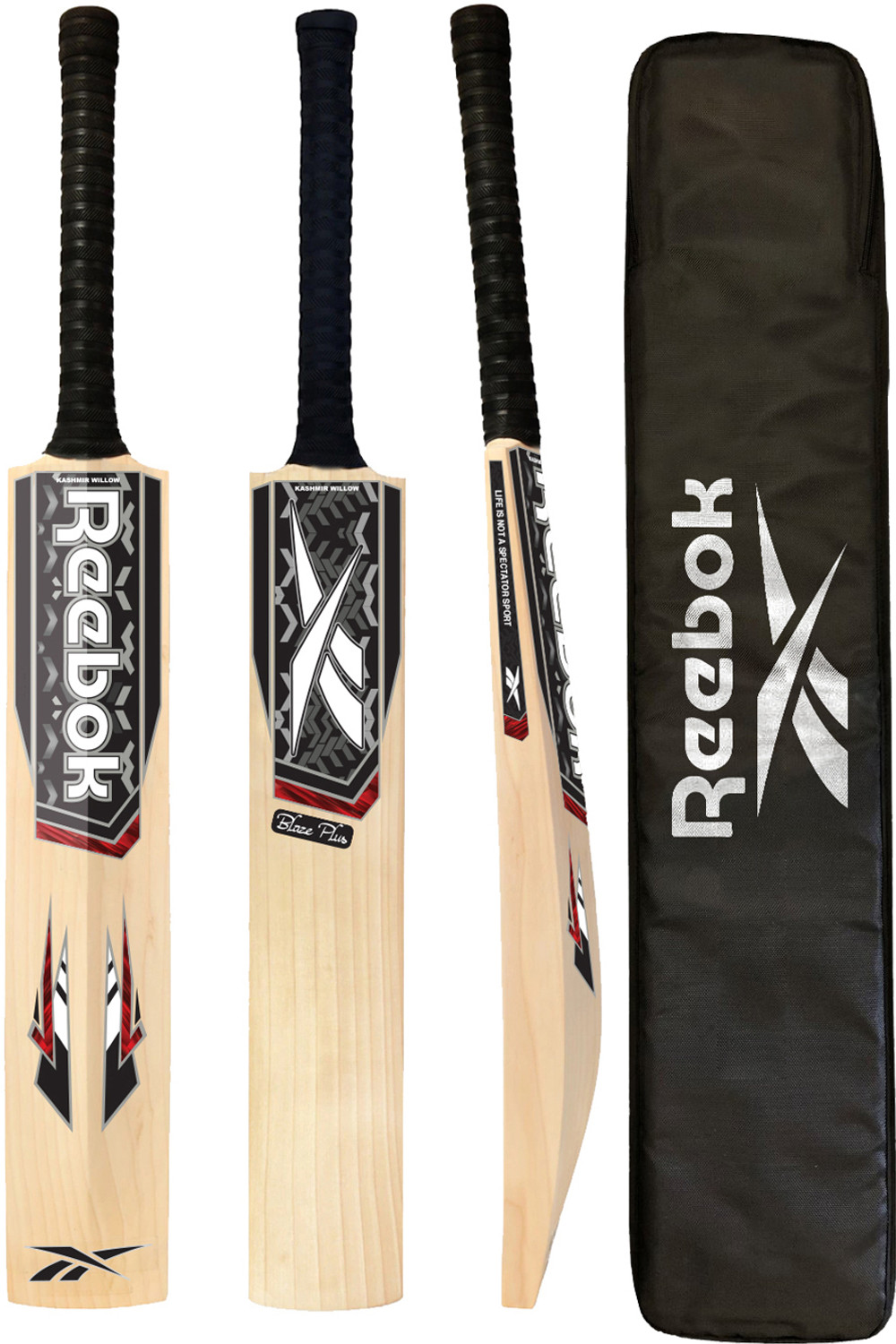 Image of REEBOK Blaze Plus (Playing Style- Leather Ball) Kashmir Willow Cricket Bat For 15+ Yrs