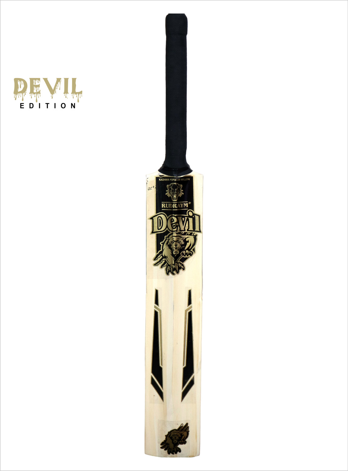 Image of RUDRAYM Devil Kids Popular Willow Tennis Bat & Cover Lightweight Size 4 For Boys /Girls Poplar Willow Cricket Bat For 6 - 7 Yrs