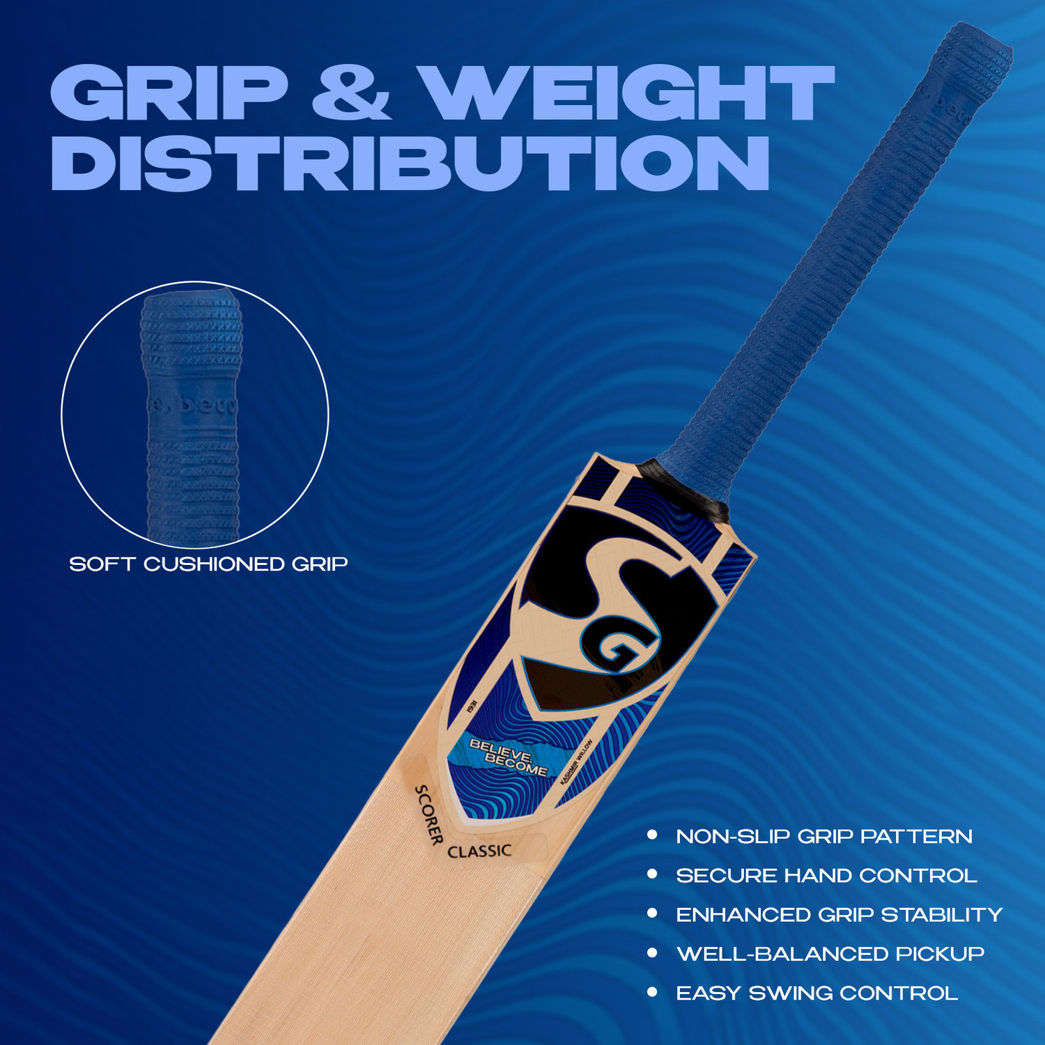 Image of SG SCORER CLASSIC Kashmir Willow Cricket Bat For 15+ Yrs