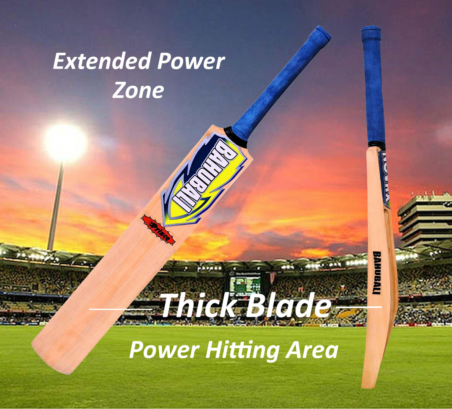 Image of Optimus Kashmir Willow Full Size Cricket Bat For Tennis Ball-Scoop 666B Kashmir Willow Cricket Bat For 15+ Yrs