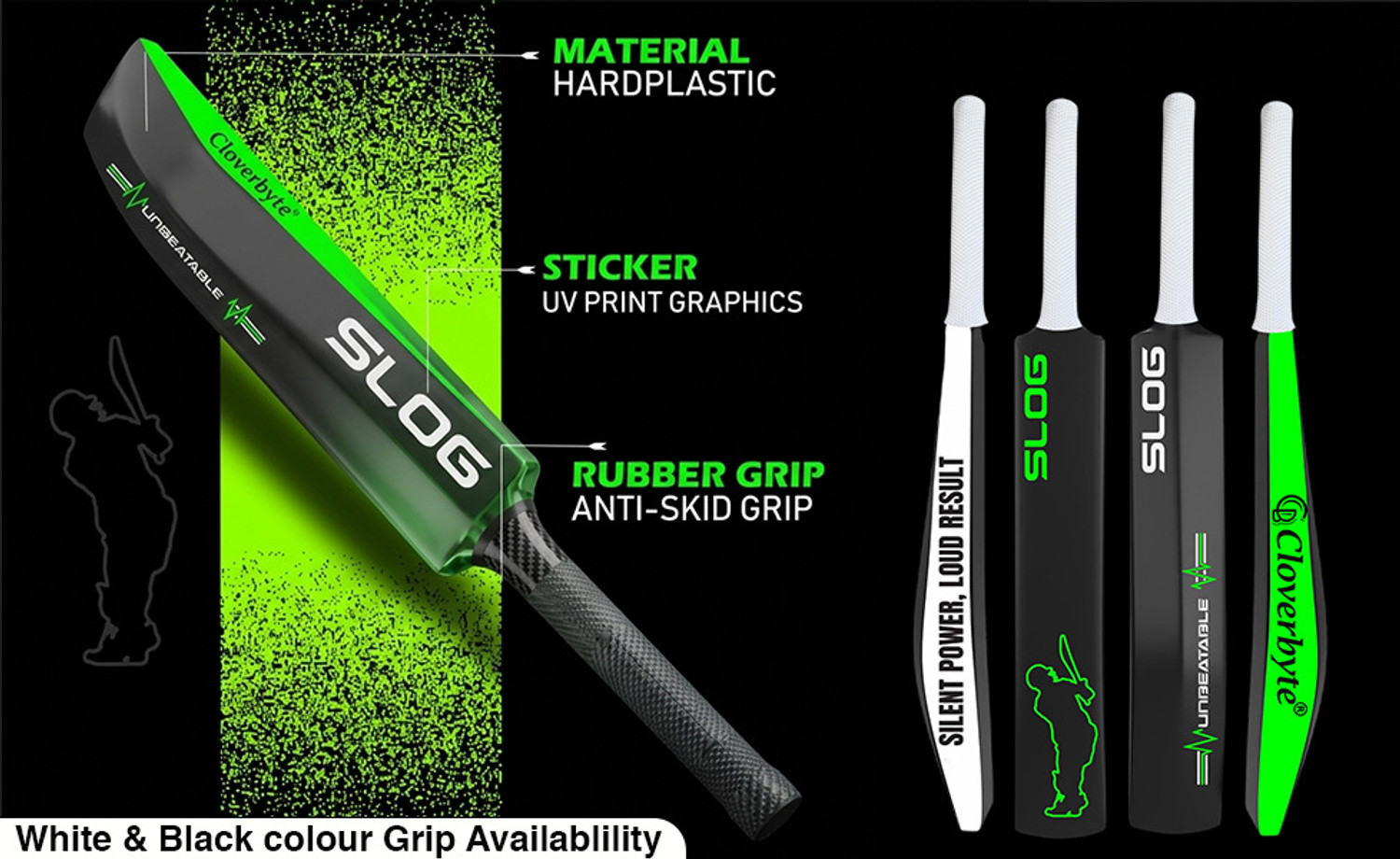 Image of CLOVERBYTE Slog Heavy Duty (34 X 4.5 inches) Full Size Premium Bat With Tennis Ball Cricket Kit