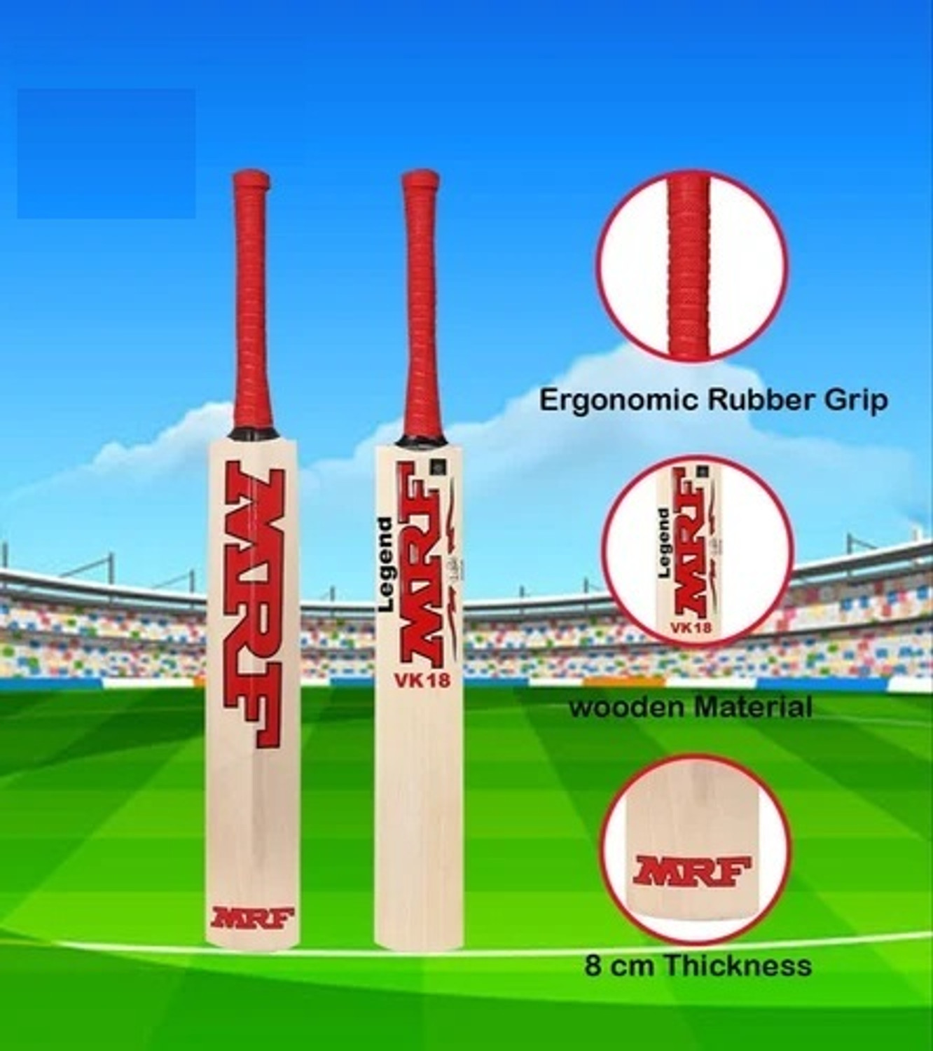 Image of SKS MRT mrf 06 Kashmir Willow Cricket Bat For 12 - 14 Yrs