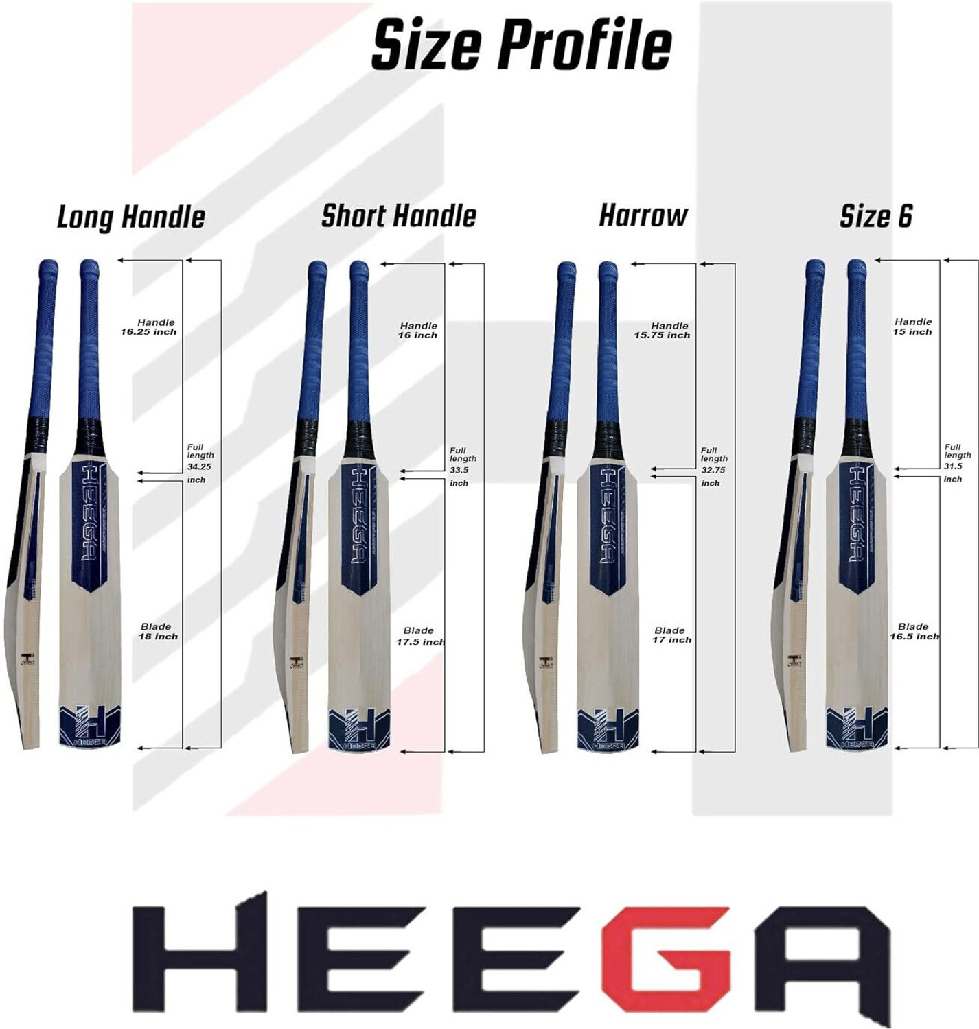 Image of Heega HX-509 Mongoose Type Pre-Knocked Cricket bat (8000 Knocks) Kashmir Willow Cricket Bat For 15+ Yrs