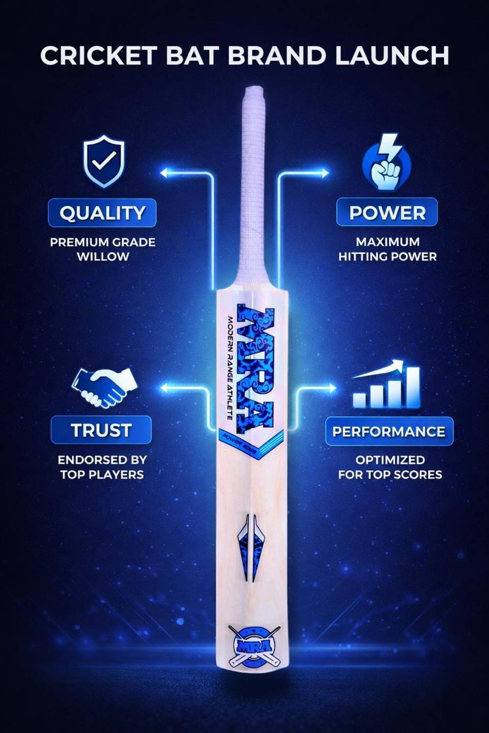 MODERN RANGE ATHLETE cricket small bat tennis bat poplar willow