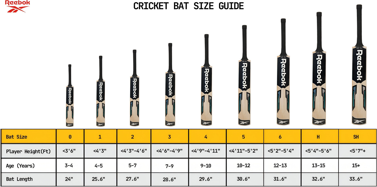 Image of REEBOK Big Six Pro English Willow Cricket Bat For 15+ Yrs