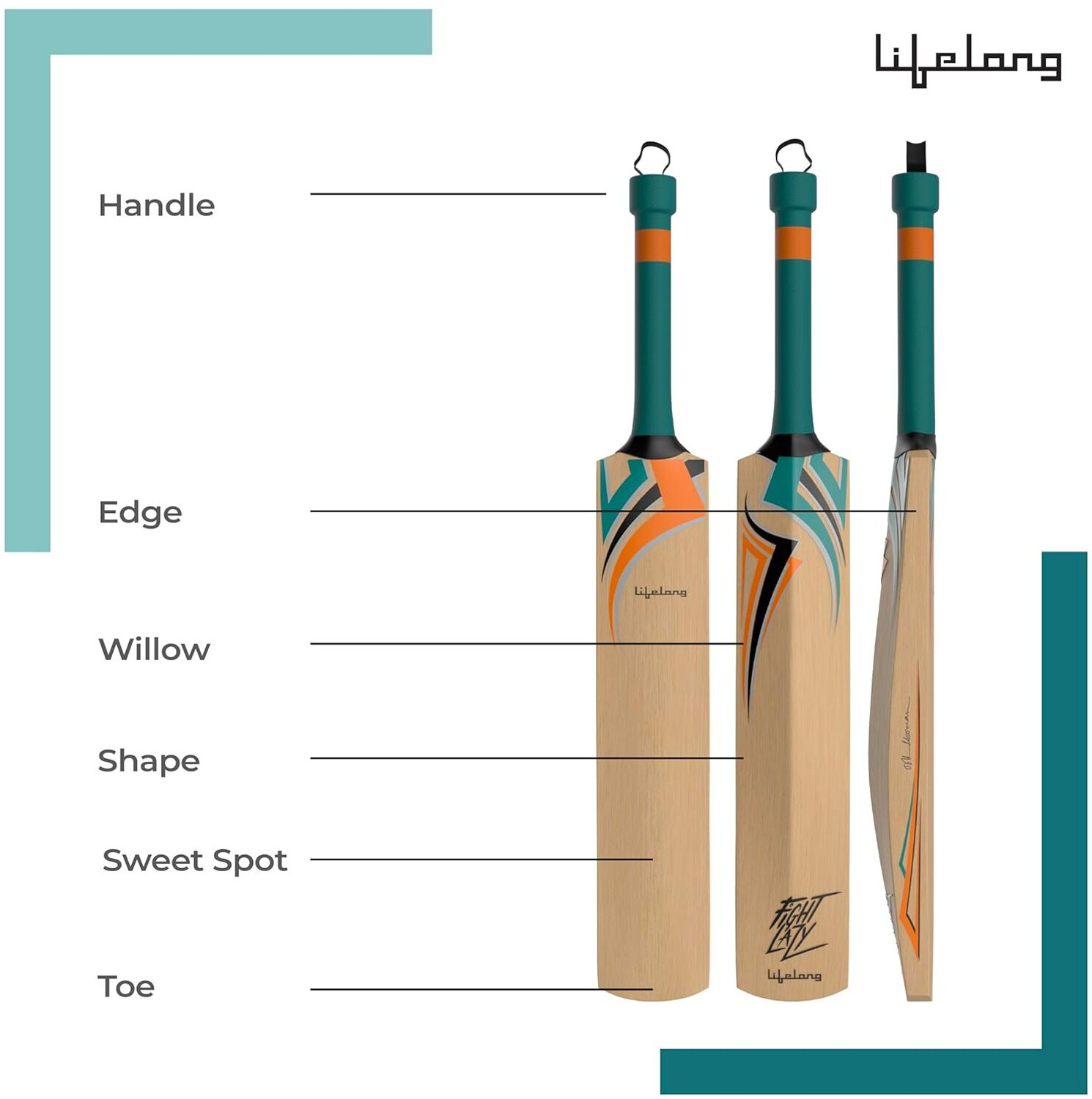 Image of Lifelong inchWooden Gully Cricket Bat Set Combo with Convertible stump bag Kids inch Poplar Willow Cricket Bat For 9 - 11 Yrs