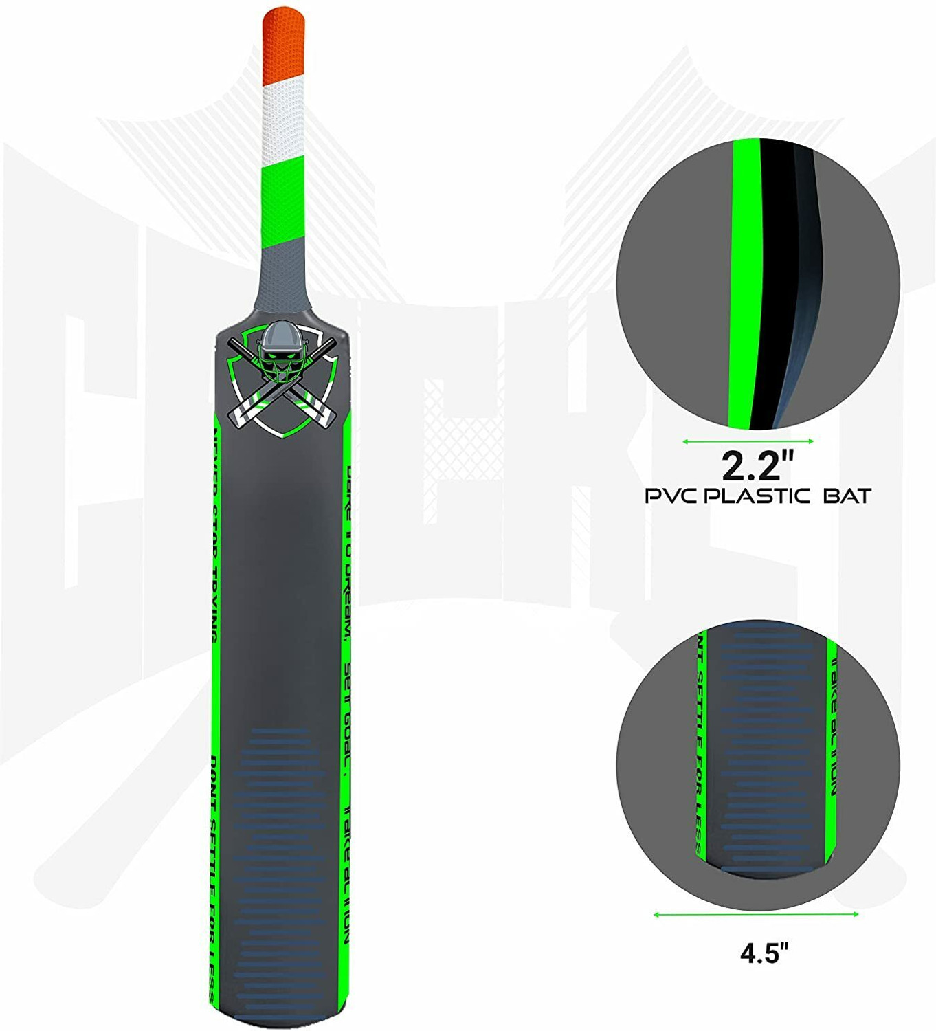 Image of Jaspo CRIC-Holic Senior Plastic Cricket Full Size Bat with Soft Cricket Ball Combo PVC /Plastic Cricket Bat For 15+ Yrs
