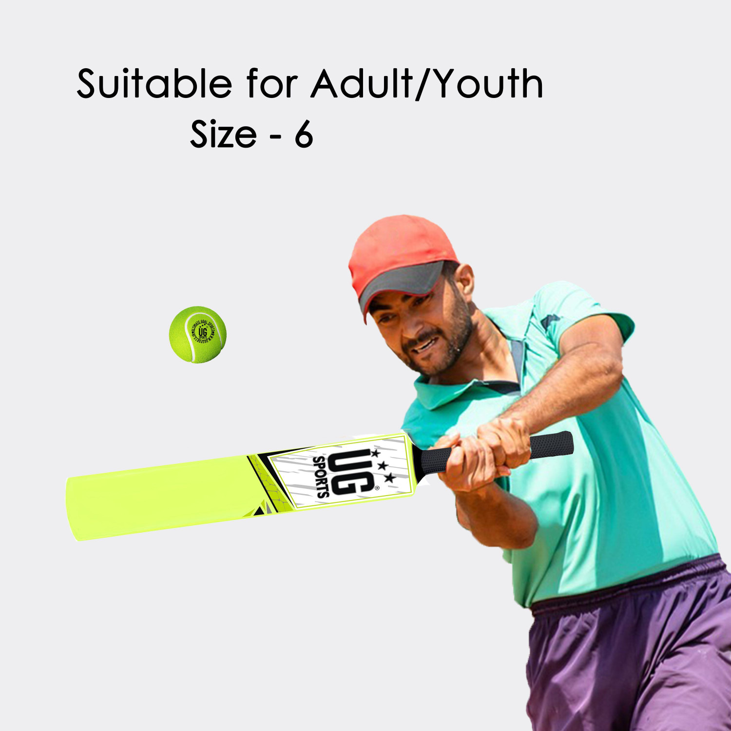 Image of UG SPORTS Plastic - Fiber Cricket Bat | Strong & Stylish |31.4 INCH (Green, Size 6) PVC /Plastic Cricket Bat For 15+ Yrs