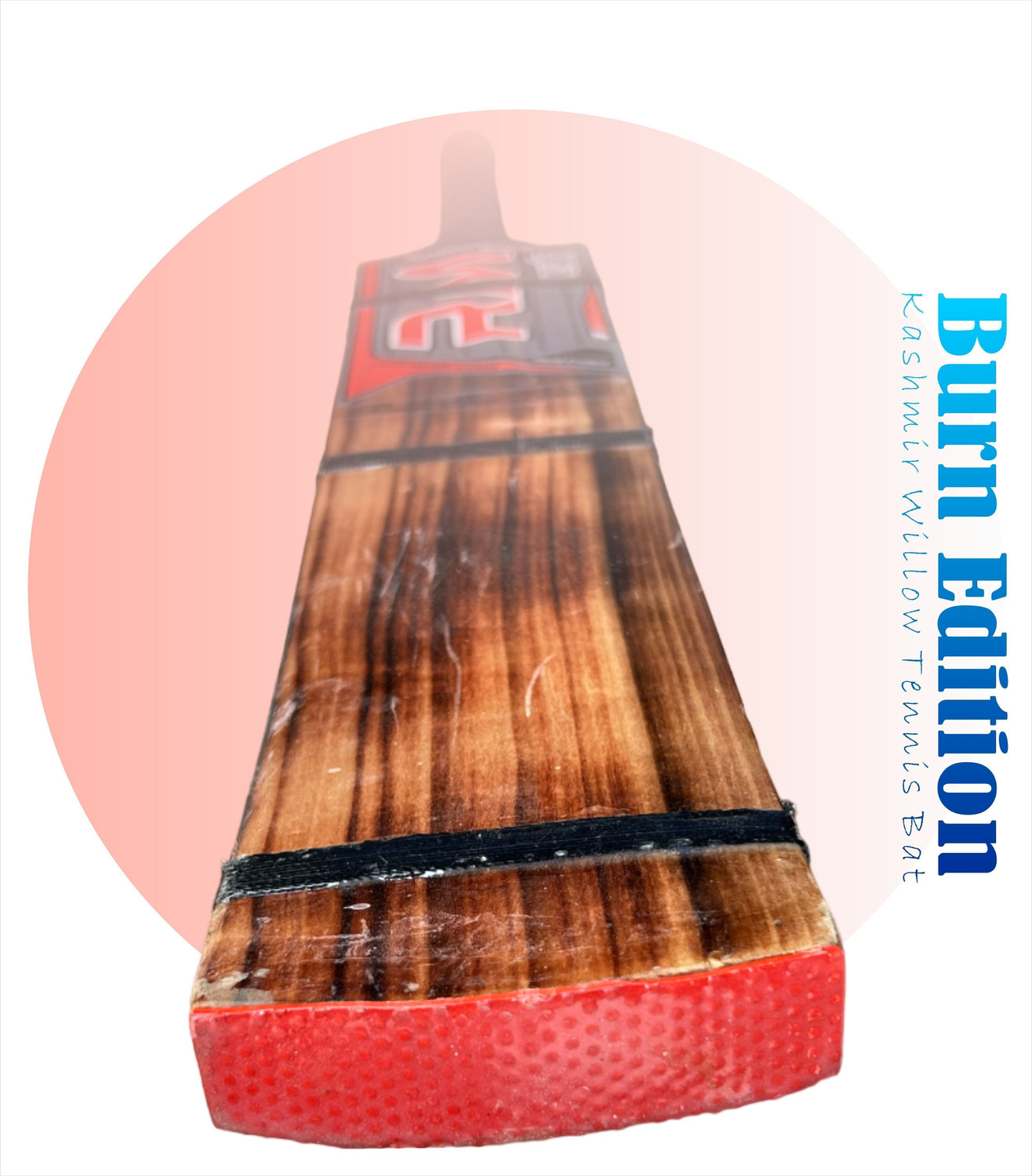 Image of RUDRAYM RM Burn Edition Red Kashmiri AK-47 Hard Tennis Ball Capsule Scoop Double Blade Kashmir Willow Cricket Bat For 15+ Yrs