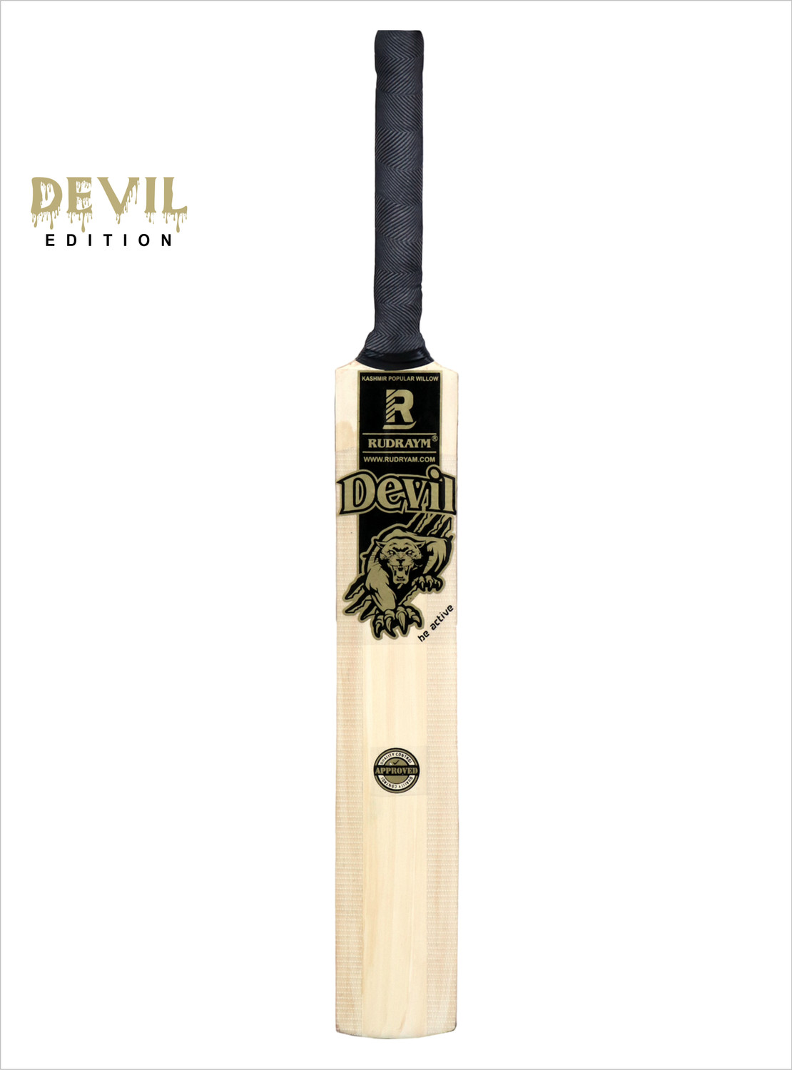 Image of RUDRAYM Devil Kids Popular Willow Tennis Bat & Cover Lightweight Size 4 For Boys /Girls Poplar Willow Cricket Bat For 6 - 7 Yrs
