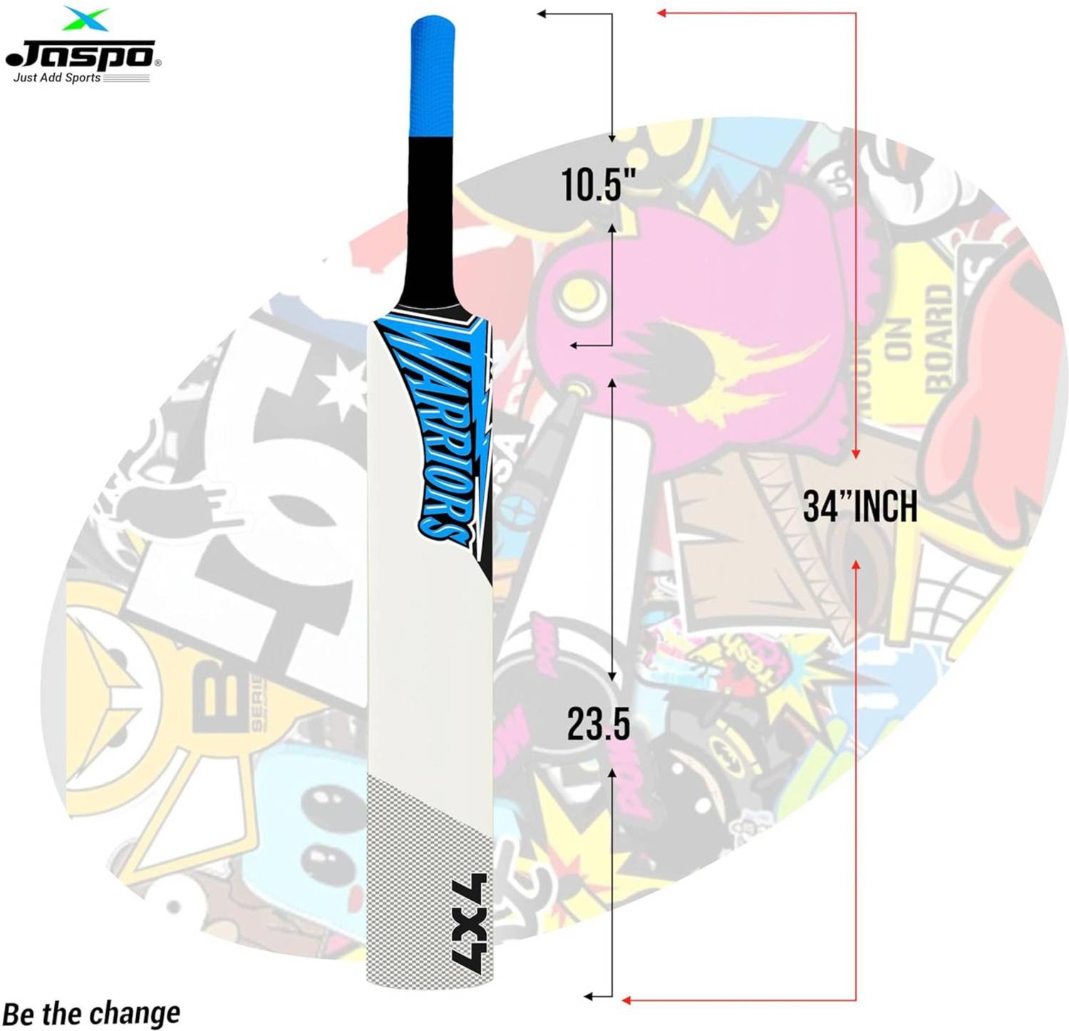 Jaspo Warrior Plastic Tennis Bat 34x4.5 Inch - Image 2