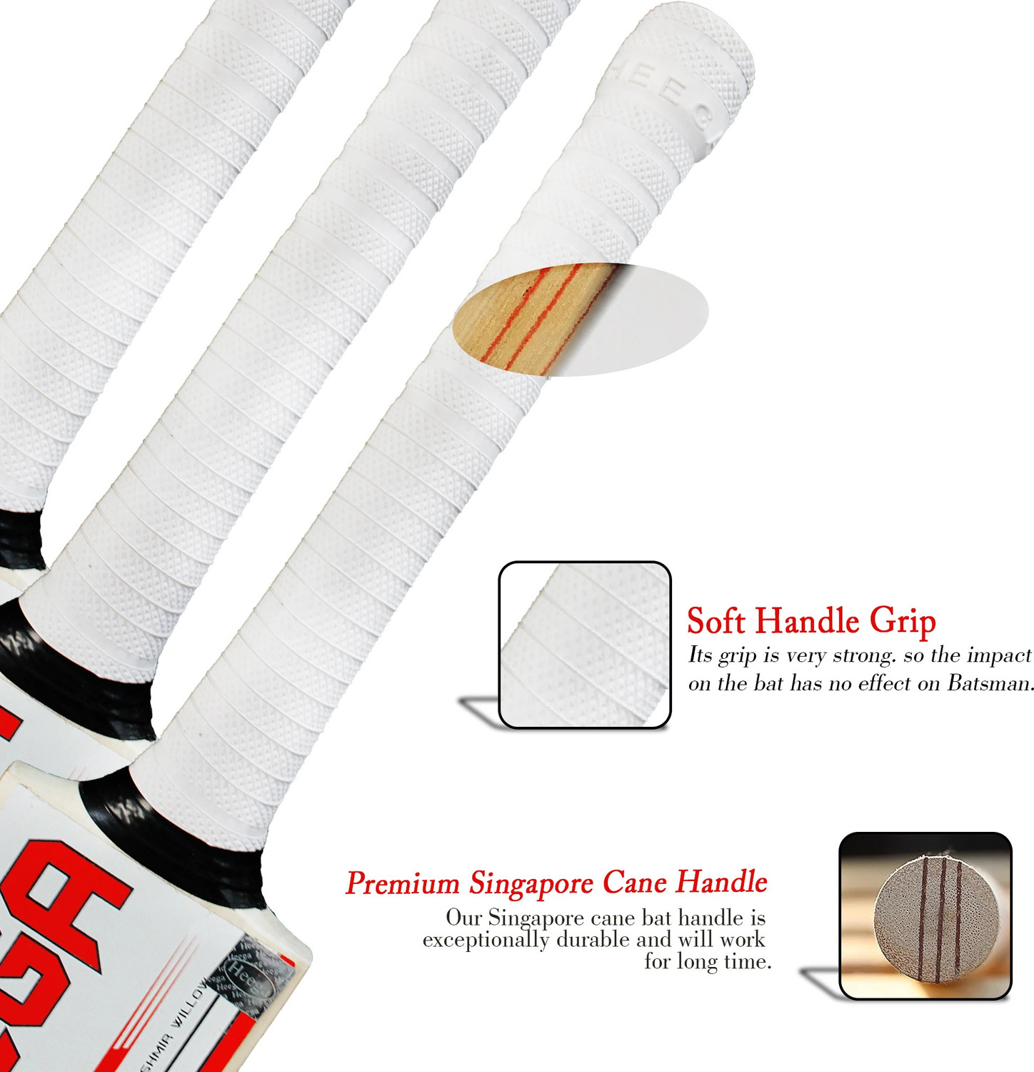 Image of Heega Hitter Edition Kashmir Willow Cricket Bat For 15+ Yrs