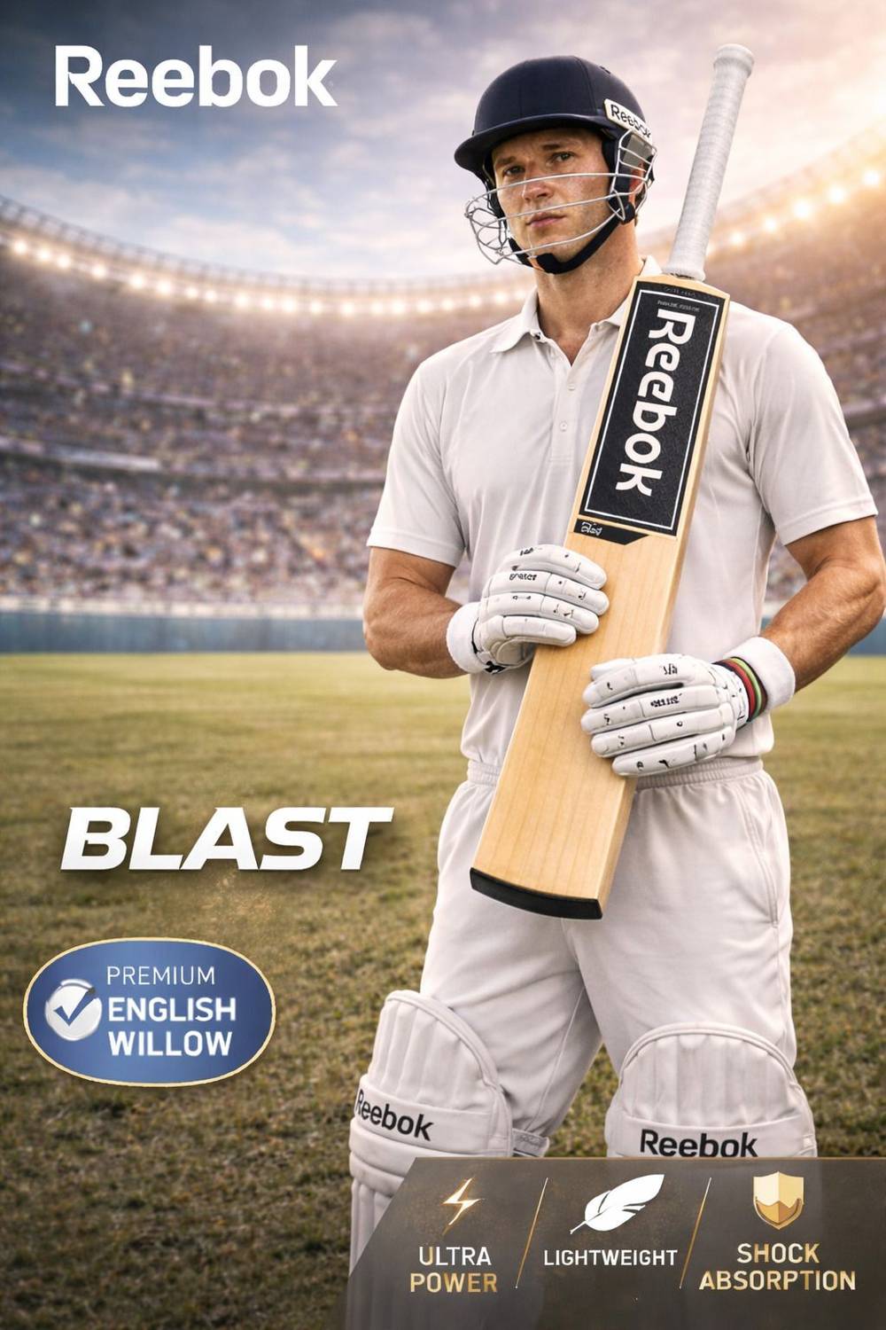 Reebok Blast English Willow Cricket Bat - Image 2