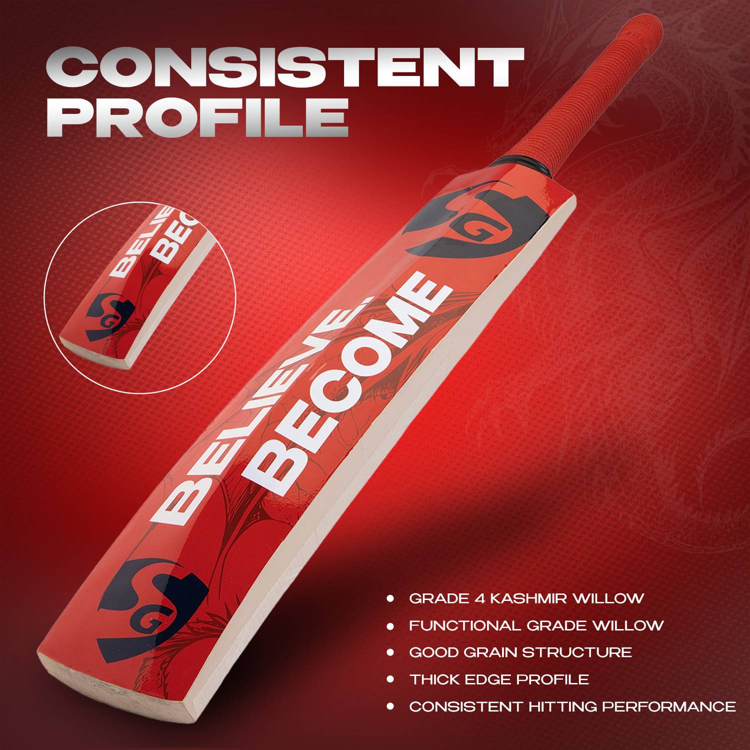SG THUNDER PLUS Kashmir Willow Cricket Bat - Image 3