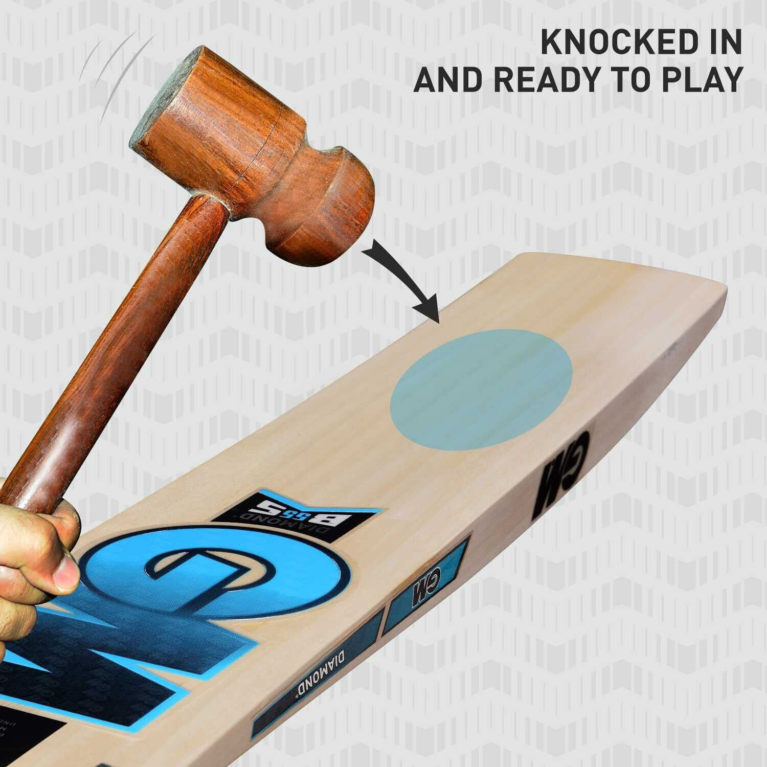 Image of VVM GM BLUE KASHMIRI WILLOW BAT FOR HARD TENNIS BAL 1000-1100g Poplar Willow Cricket Bat For 15+ Yrs