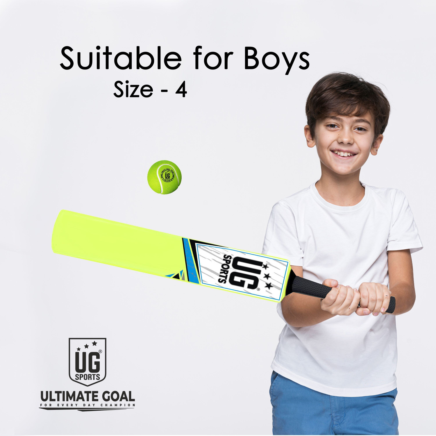 Image of UG SPORTS Plastic - Fiber Cricket Bat | Strong & Stylish | 29.9 INCH (Green, Size 4) PVC /Plastic Cricket Bat For 10 - 12 Yrs
