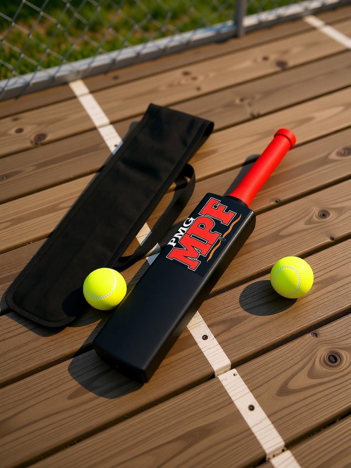 Image of PMG Plastic Cricket Bat with Bag & Ball | Fun Play Kit for Children (Age 4-7) PVC /Plastic Cricket Bat For 8 Yrs