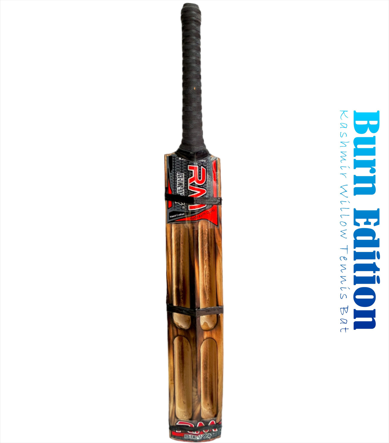 Image of RUDRAYM RM Burn Edition Red Kashmiri AK-47 Hard Tennis Ball Capsule Scoop Double Blade Kashmir Willow Cricket Bat For 15+ Yrs