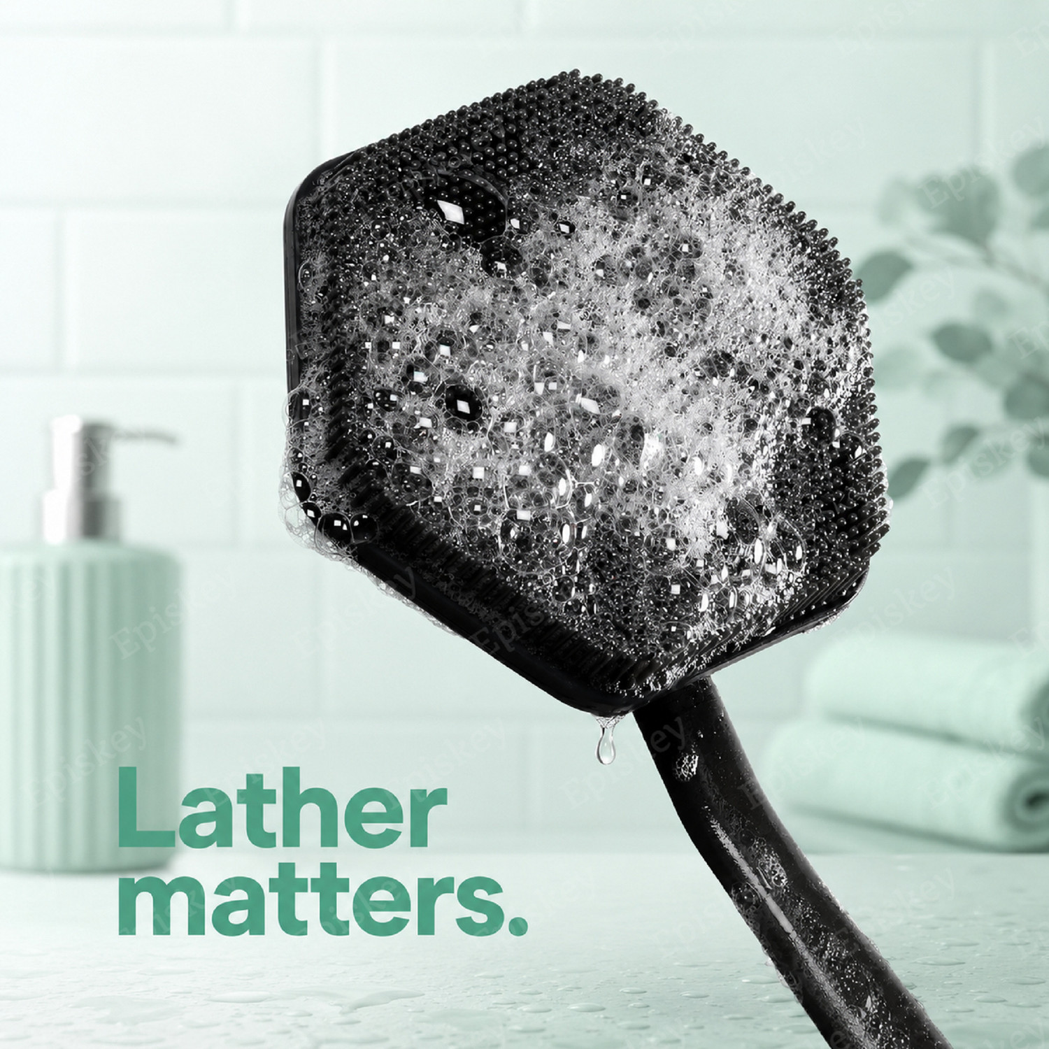 Image of Episkey Back Scrubber - Silicone Shower & Bath Brightening Body Brush with Long Handle