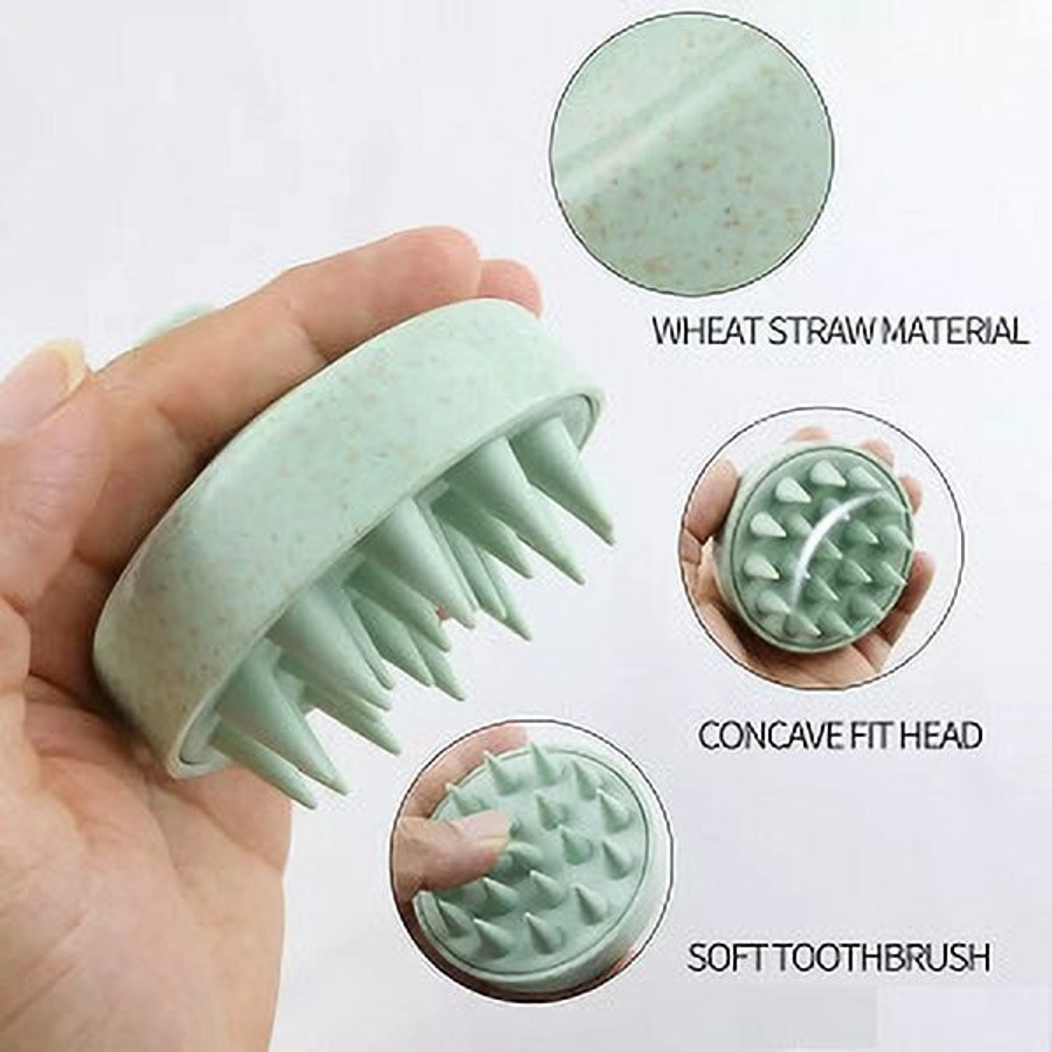Image of kroywen Silicon Shower Bath BackBrush+Scalp Massager+Body Scrubber+Face Scrubber+Hooks-3