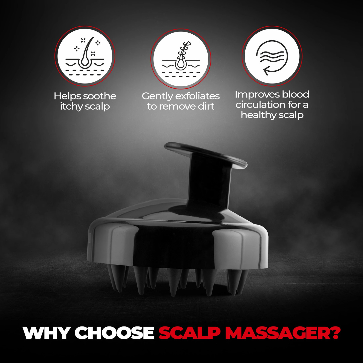 Image of BEARDO Scalp Massager & Silicone Body Scrubber for Men |Soft Silicone for Body and Hair Bath Brush for Men with Soft, Durable Bristles - Set of 2 Combo Massager