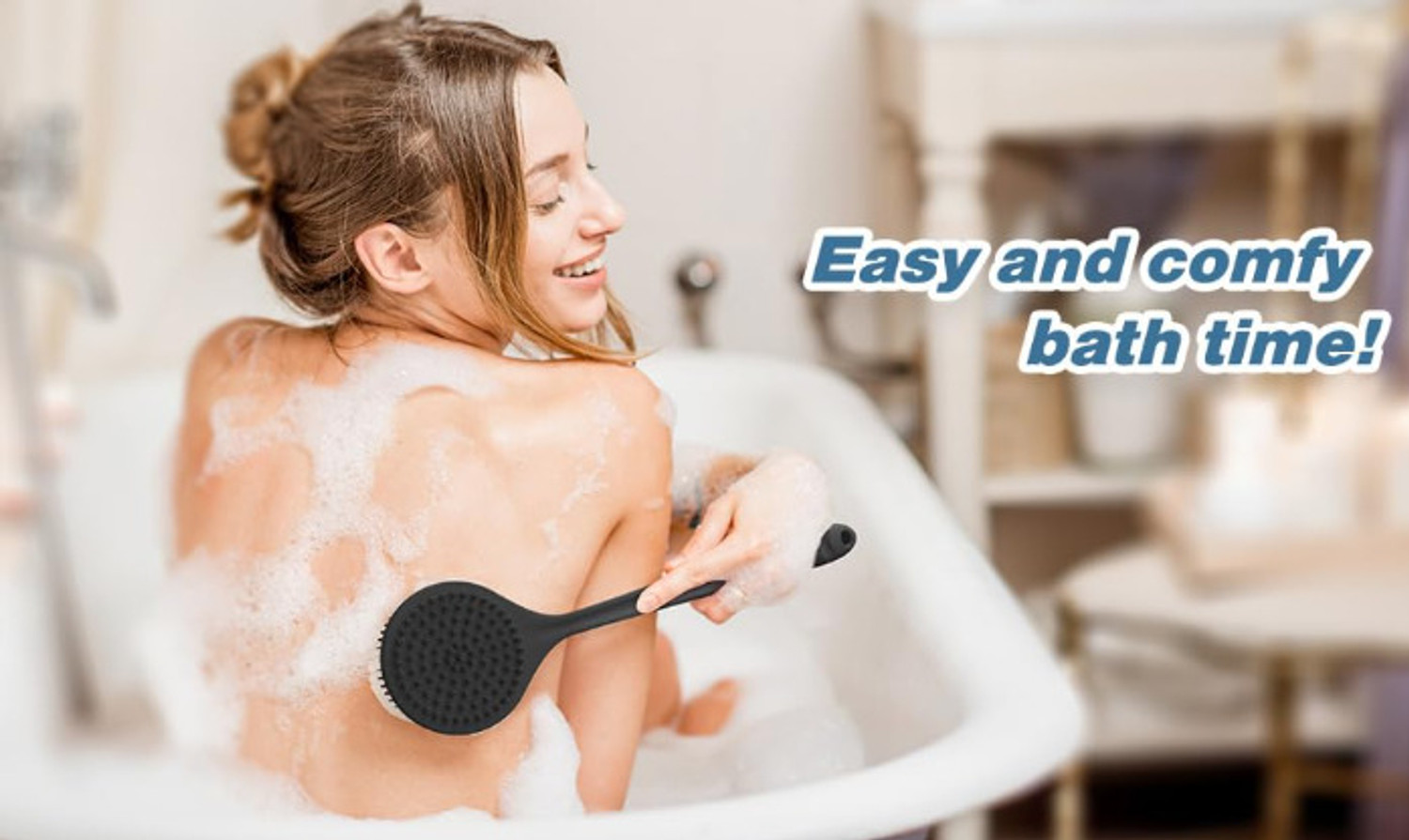 Image of TRACKHILLS 5 in 1 Silicone Back Scrubber & Exfoliating Body Scrubber & Shower Brush Combo