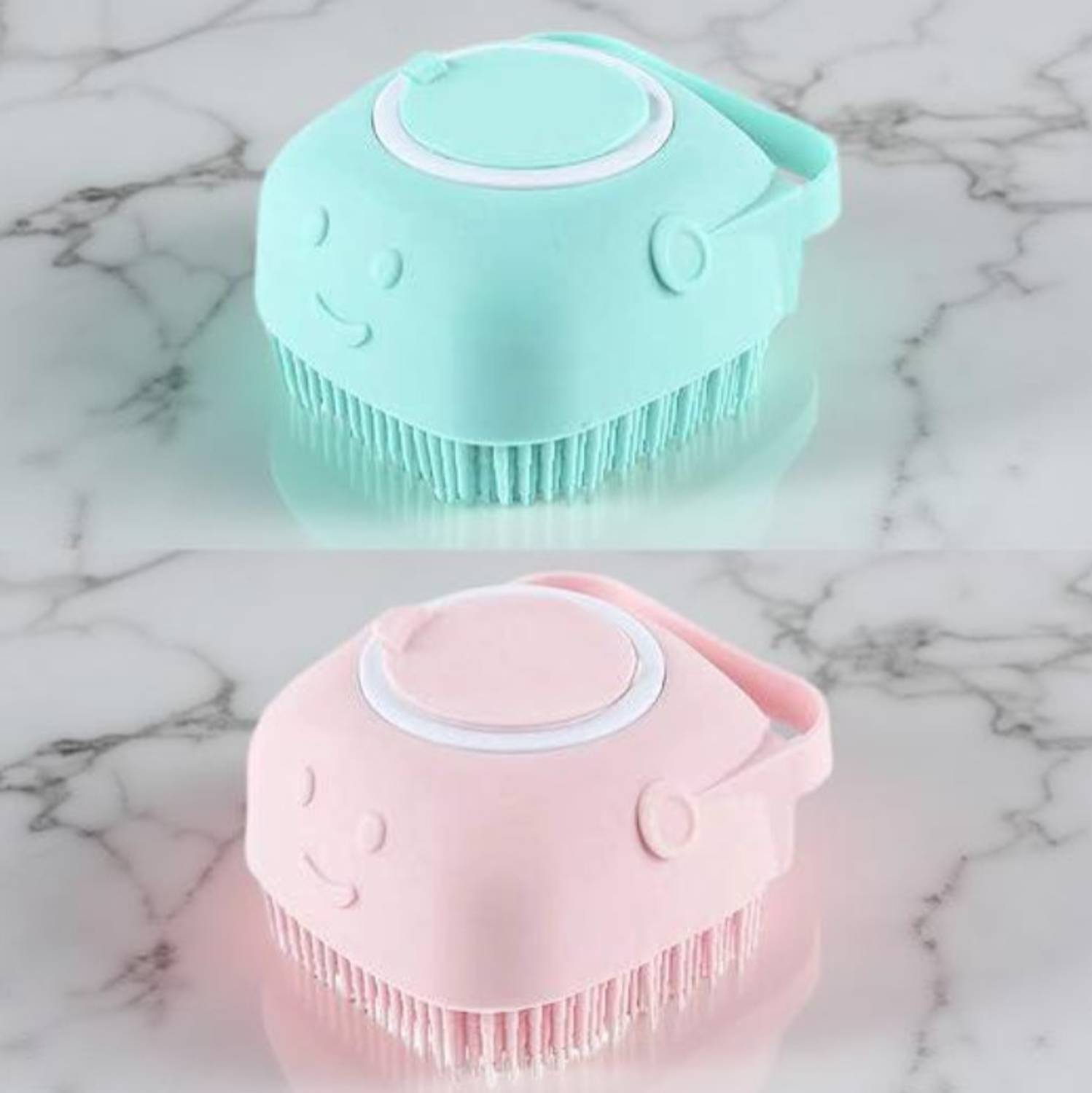 AORDEY Silicone Exfoliating Bath Loofah for Babies, Kids, Women, Men & Pets Pack of 2