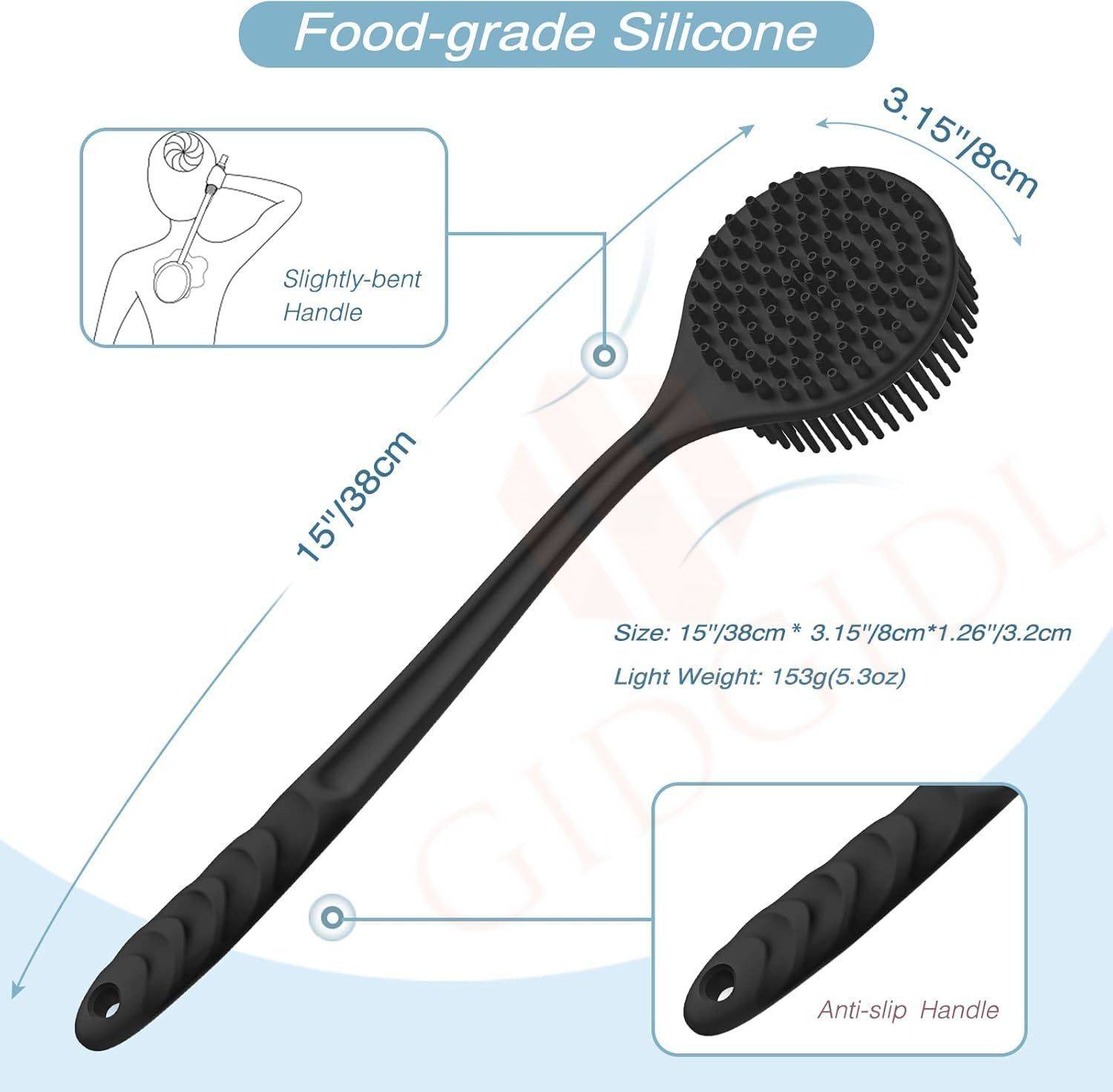 Axenta 5 in 1 Soft Silicone Back & Face Scrubber - Image 2