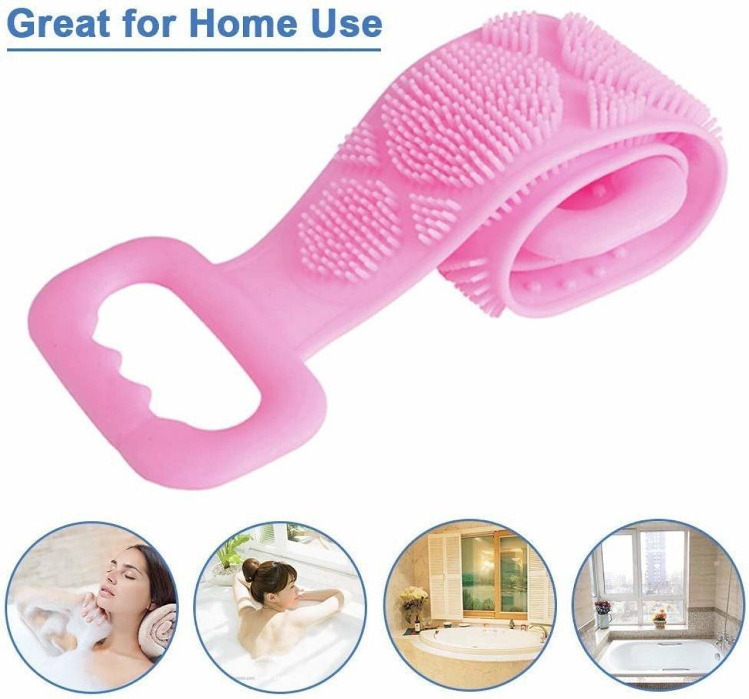 Ashini Silicone Body Scrubber Belt, Double Side Shower Exfoliating Belt Removes Bath Towel, Double Chopping Belt Scrubber Washer for Bath