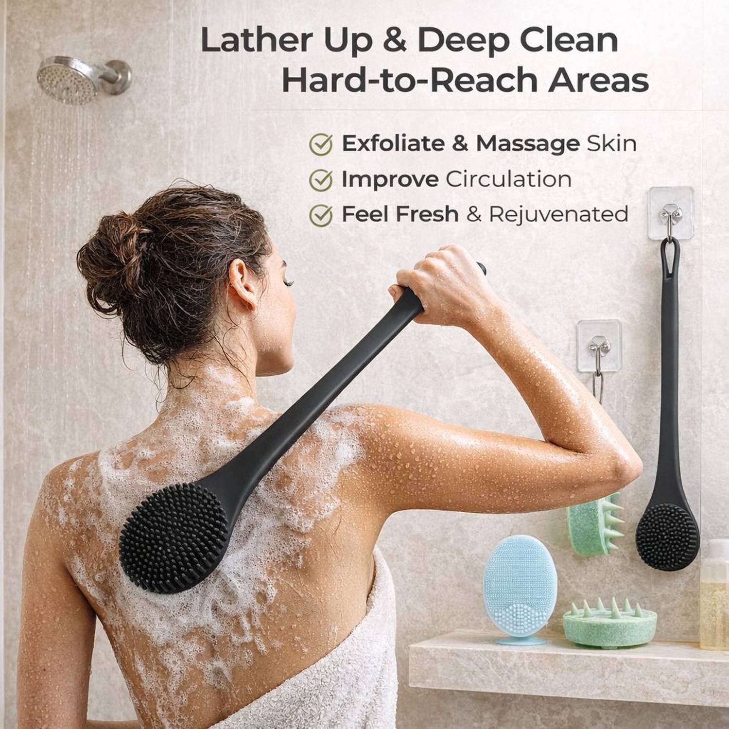 Agistar 5 in 1 Silicone Bath Scrubber Set - Image 3