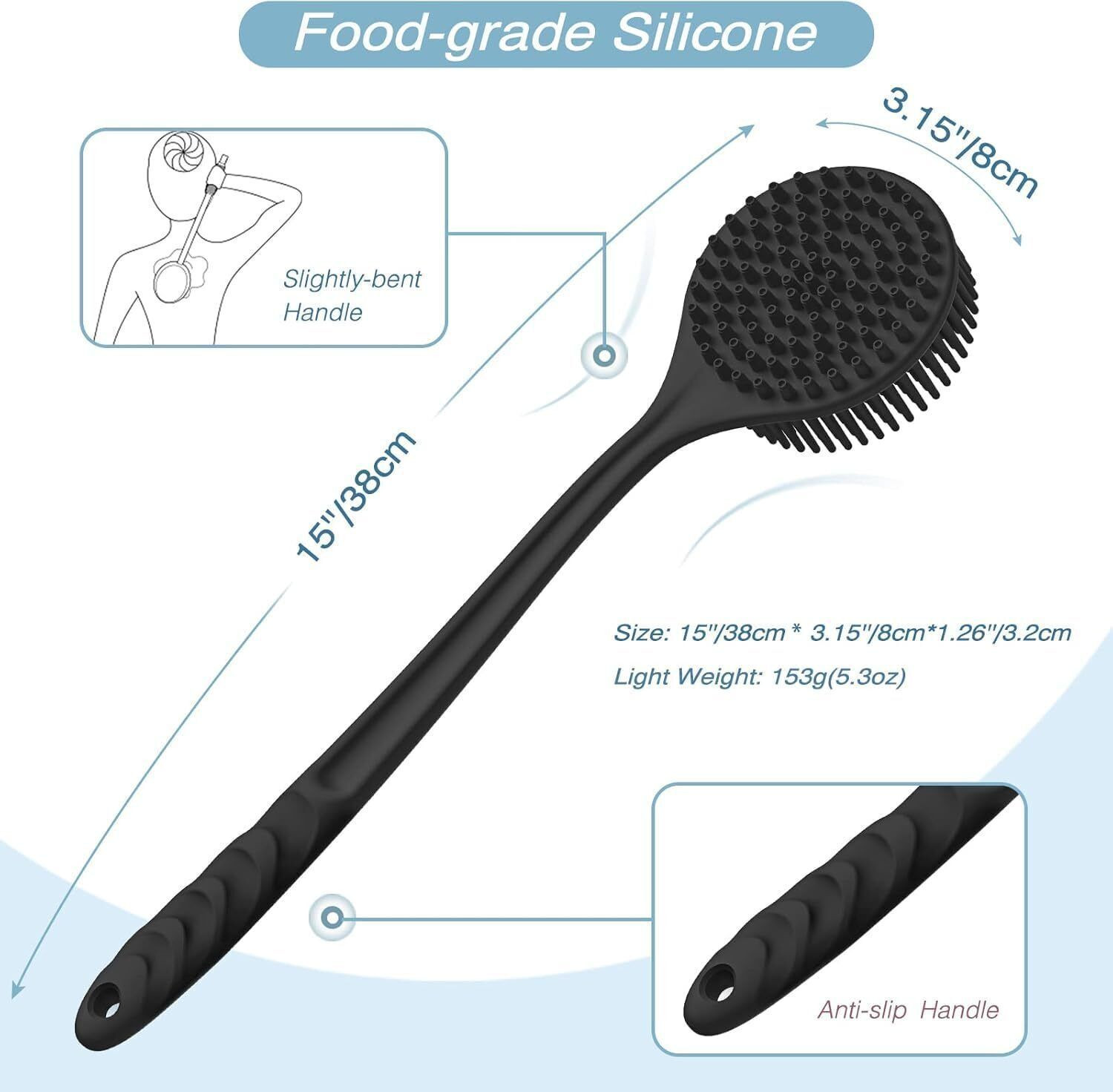 Image of Partiz Bath Brush+Body Scrubber+Scalp Massager for Hair+Face Scrubber Brush+3Pcs Hook