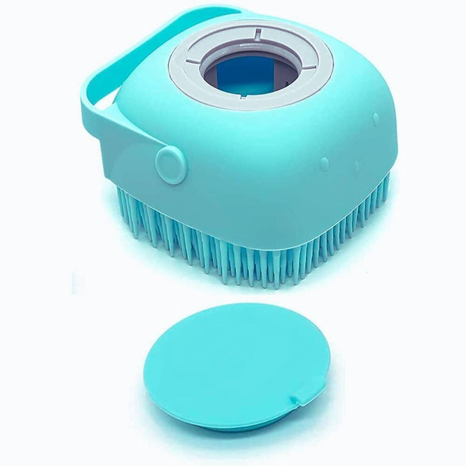 AnjaniputrA Silicone Body Massage Bath Brush with Soap Dispenser |Silicon Body Back Scrubber