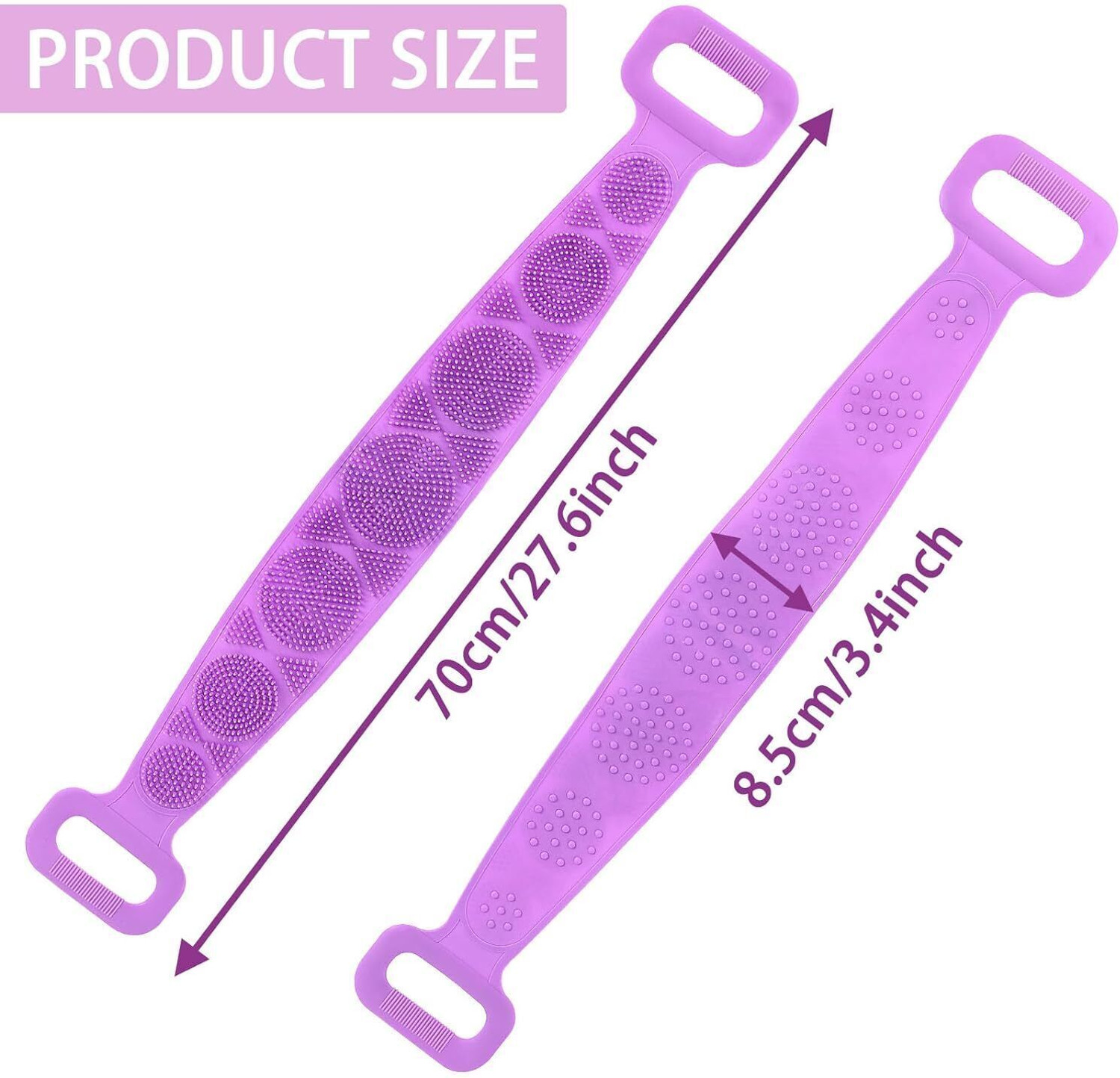 Image of Brulee Double Sided Silicone Body Bath Belt /Exfoliating Shower Scrubber BeltX2.093