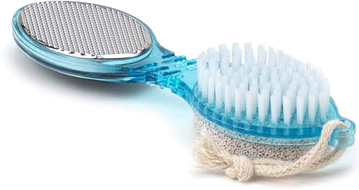 Saucefin 4In1 Foot File With Pedicure And Manicure Brush Multi Use Pedicure Paddle Brush