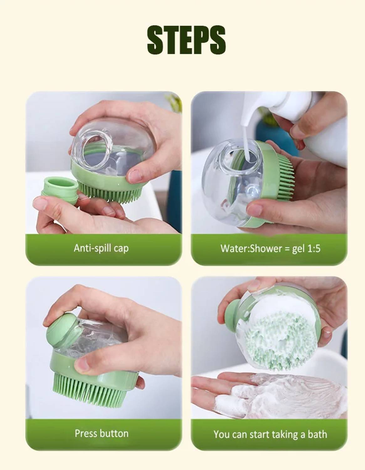Augen Green Silicone Body Scrubber - Image 3