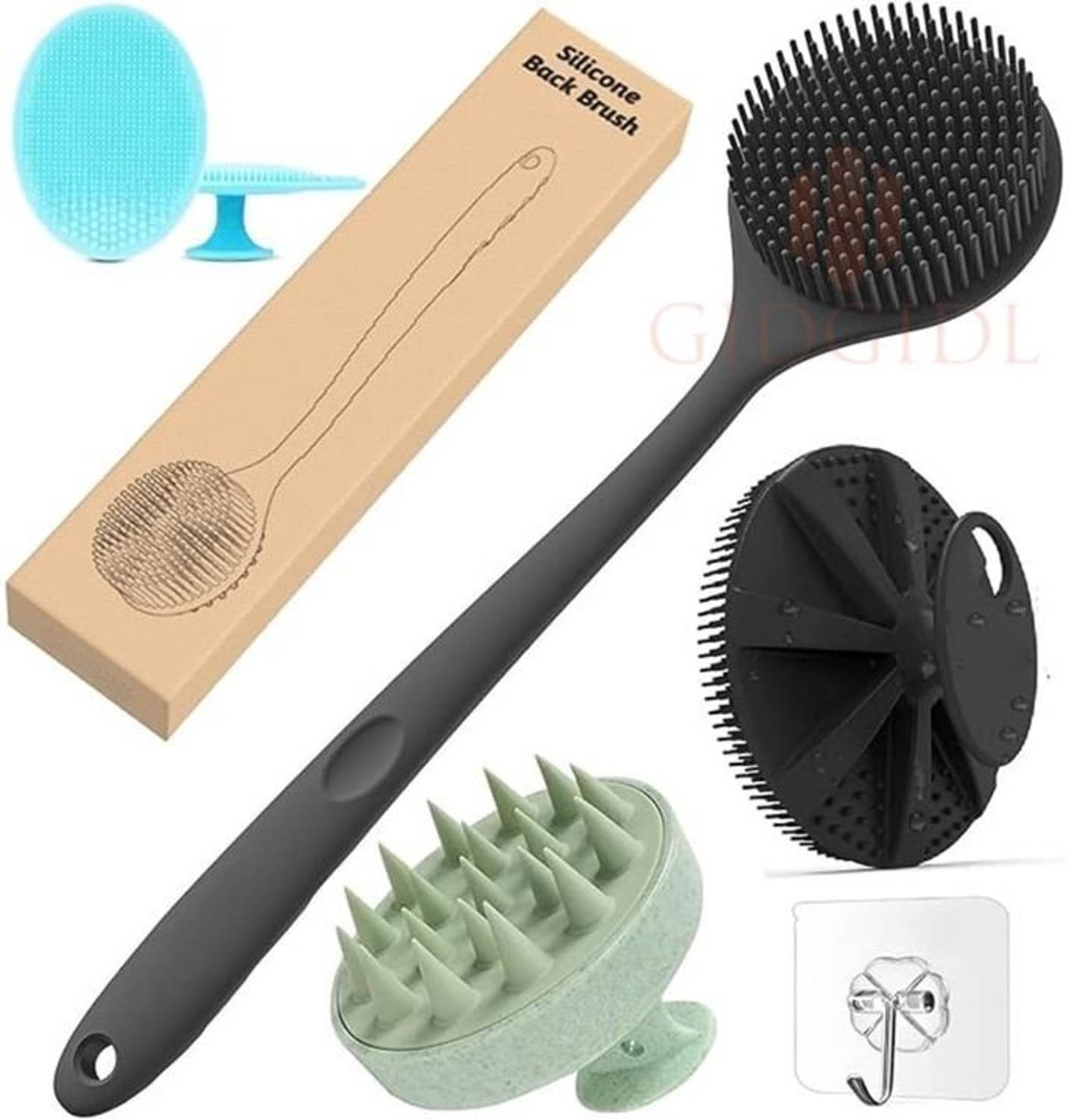 Axenta 5 in 1 Soft Silicone Back & Face Scrubber
