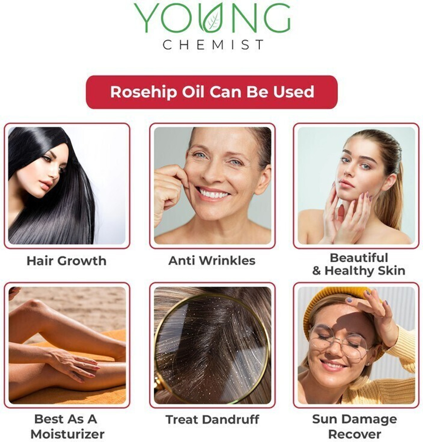 Image of Young Chemist 100% Pure, Natural & Cold Pressed Rosehip Oil | 1 Litre