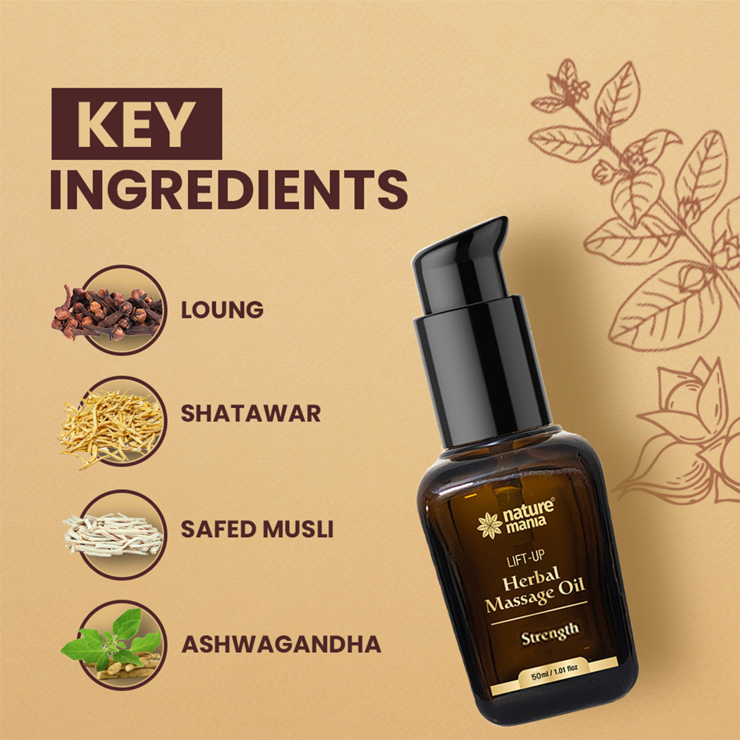 Image of NATURE MANIA Lift Up Oil - Gentle Herbal Oil for Daily Strength & Energy