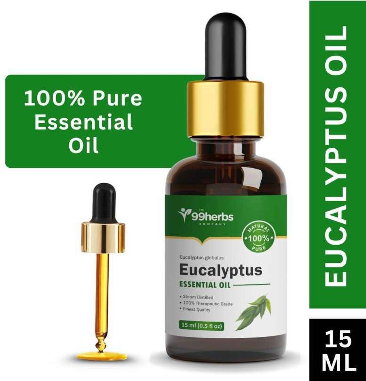 The 99 Herbs Company The 99Herbs Company Eucalyptus Essential Oil 15ml – Pure & Natural Oil