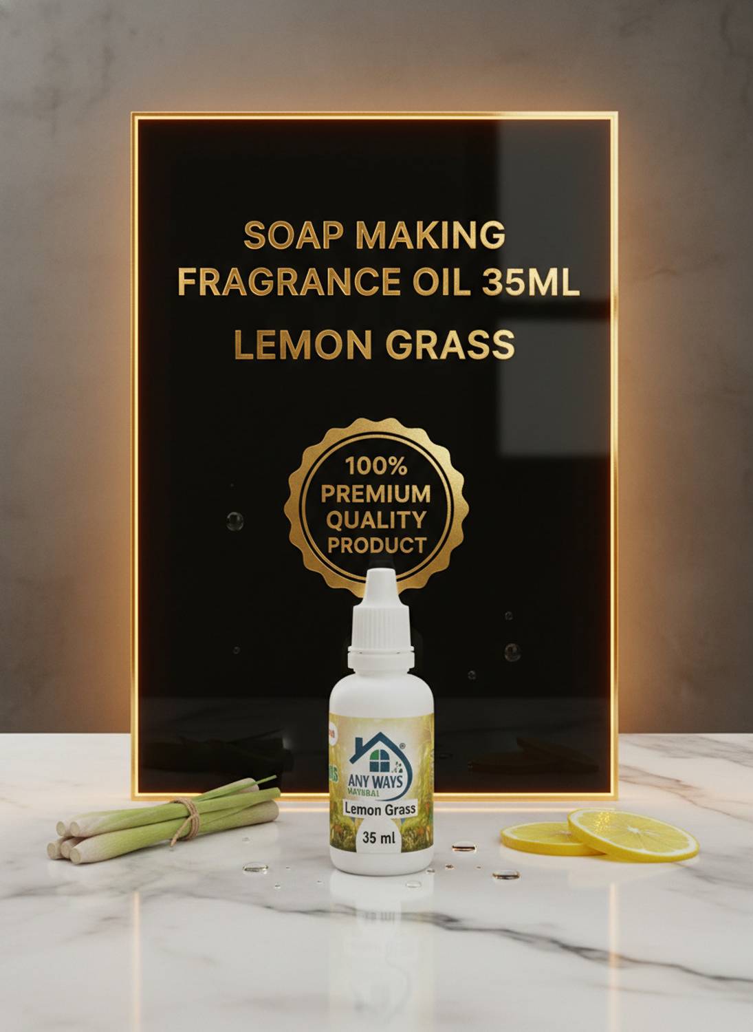anyways Natural Lemongrass Fragrance Oil 35ml for Soap Making