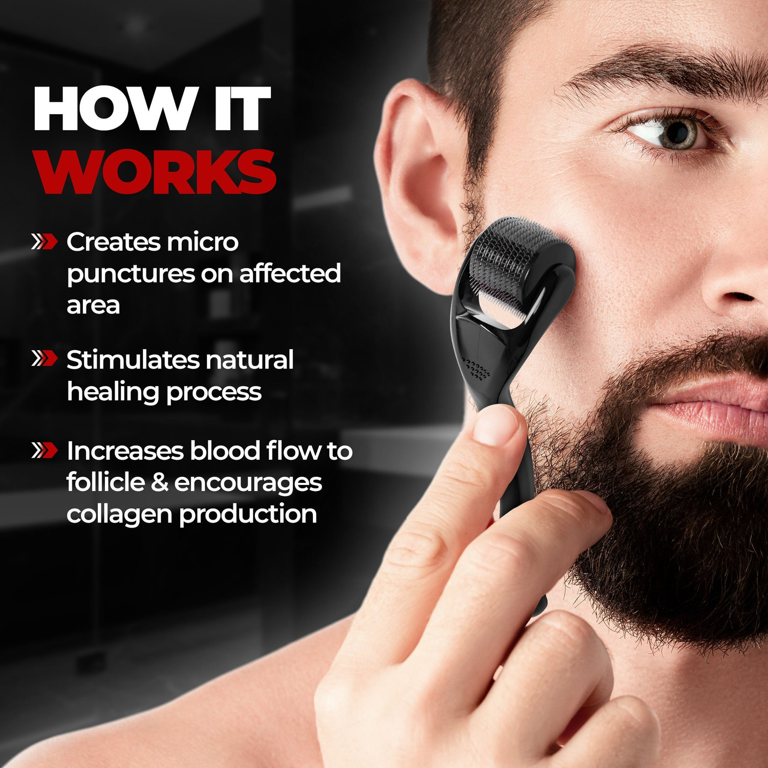 Image of BEARDO Growth Kit Beard , GodFather Beard Wash, Mustache Roll On &Dermaroller