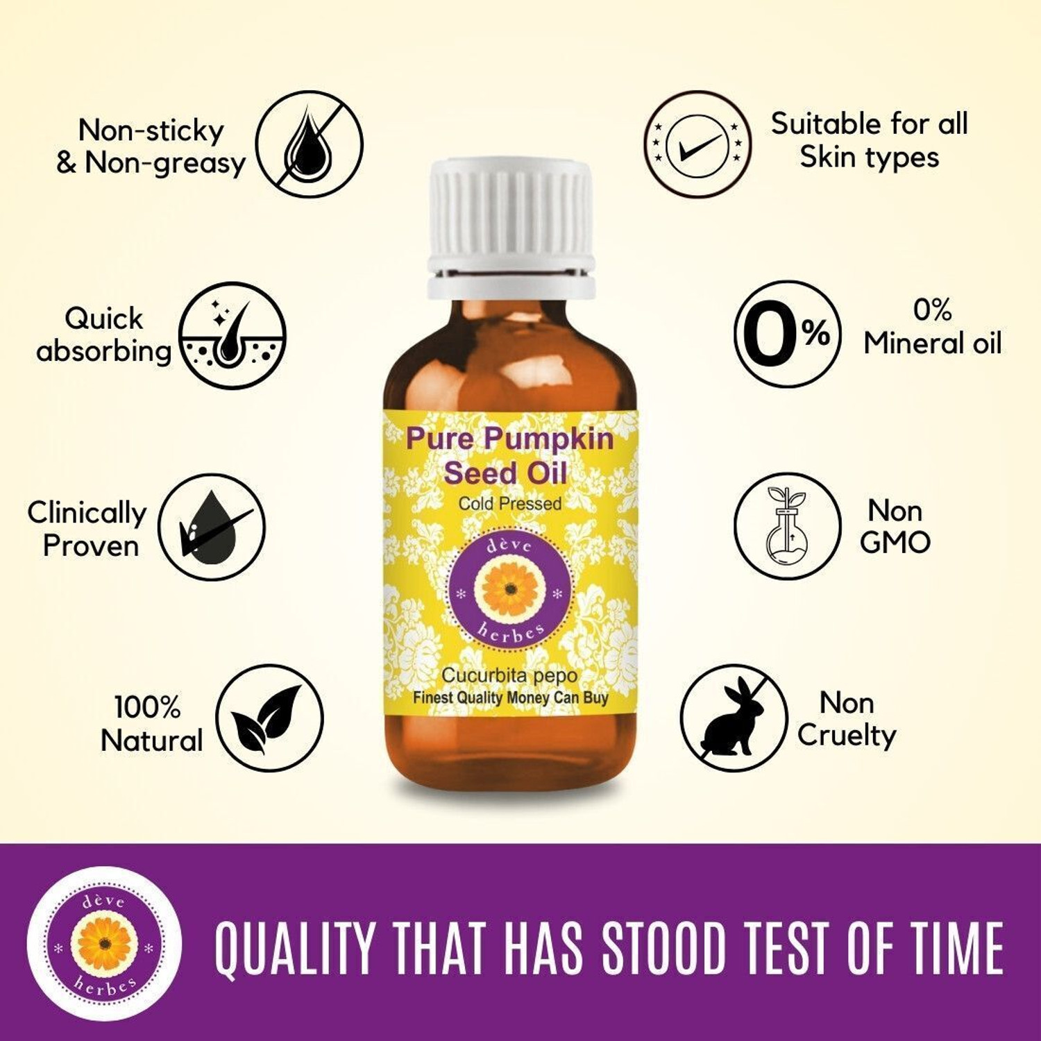 Image of deve herbes Pure Pumpkin Seed Oil (Cucurbita pepo) 100% Natural Therapeutic Grade Cold Pressed