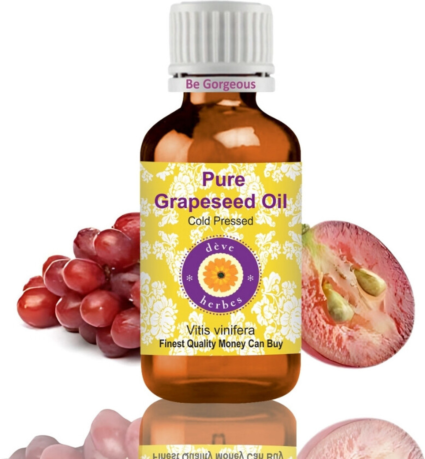 deve herbes Pure Grapeseed Oil (Vitis vinifera) -100% Natural Therapeutic Grade Cold Pressed