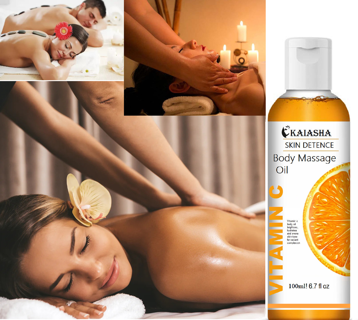 Image of KAIASHA Olive & Essential Oils &Castor oil , Massage Oil Enriched & Vitamin C