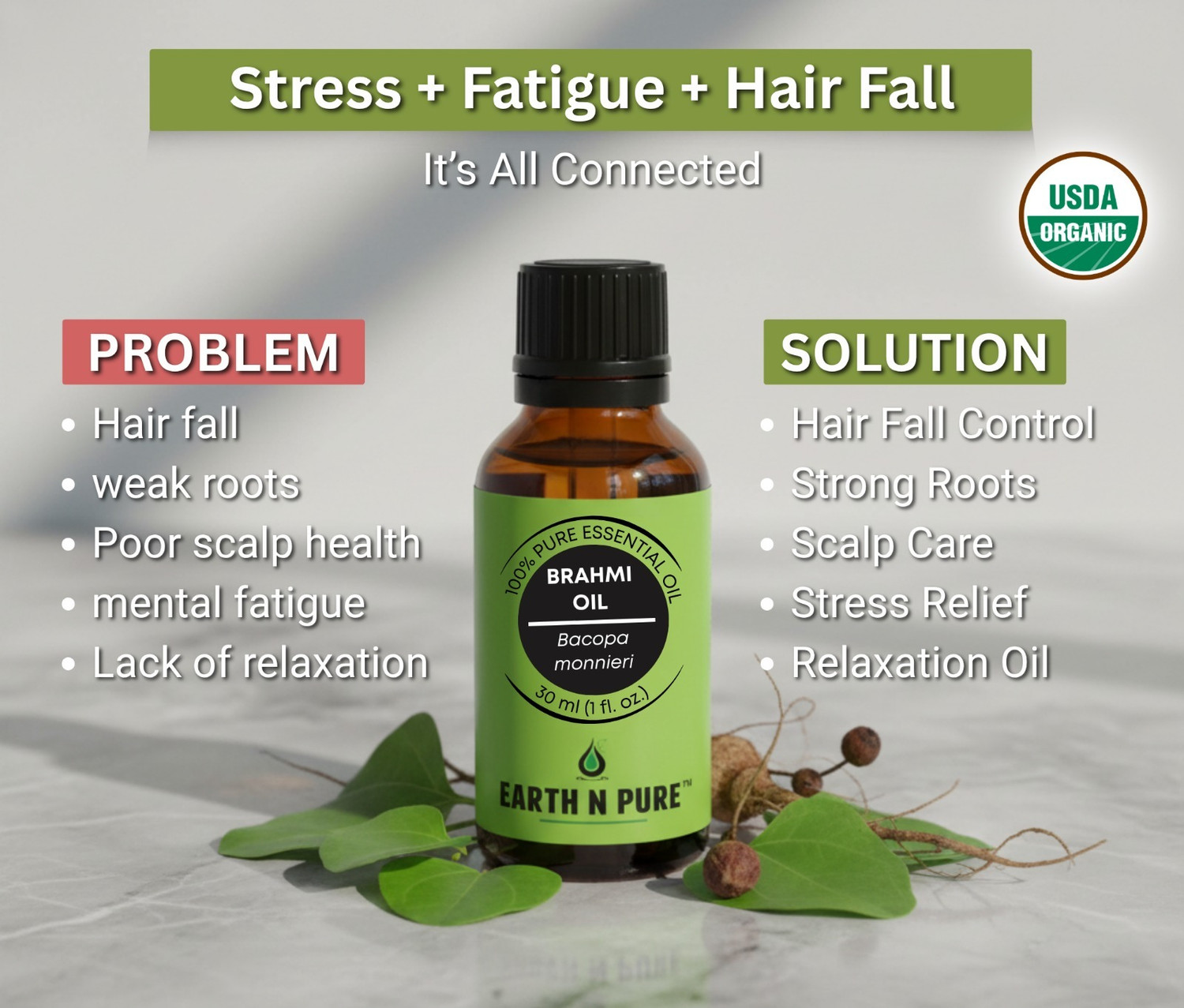 Image of Earth N Pure Brahmi Oil 100% Natural, Pure And Therapeutic Grade