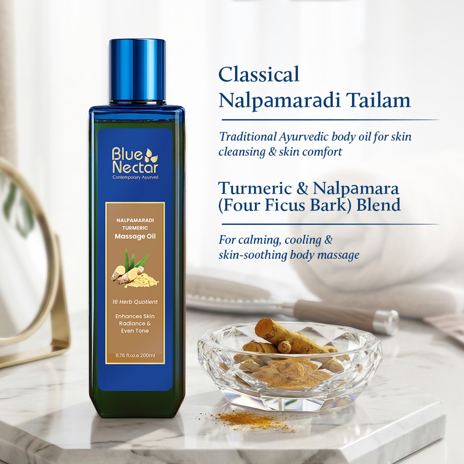 Image of Blue Nectar Nalpamaradi Thailam Skin Brightening Oil for Glowing Skin