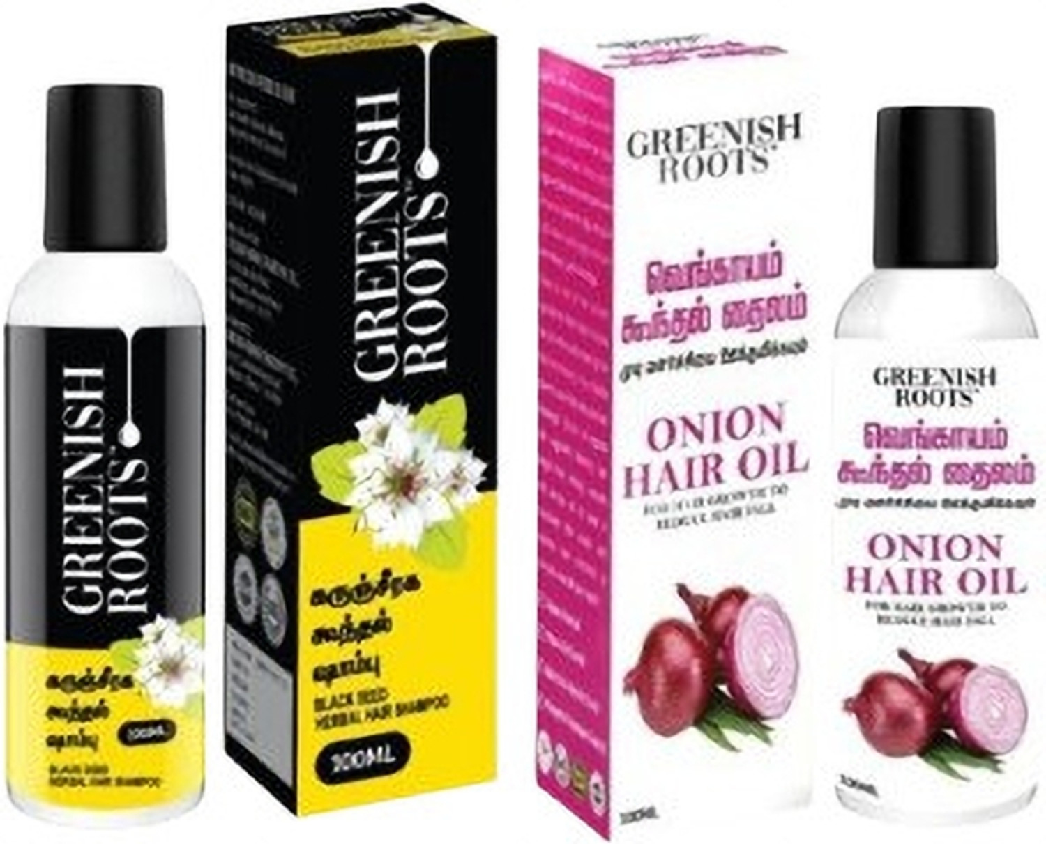 Image of GREENISH BARAKA Onion Hair oil and Black Seed oil