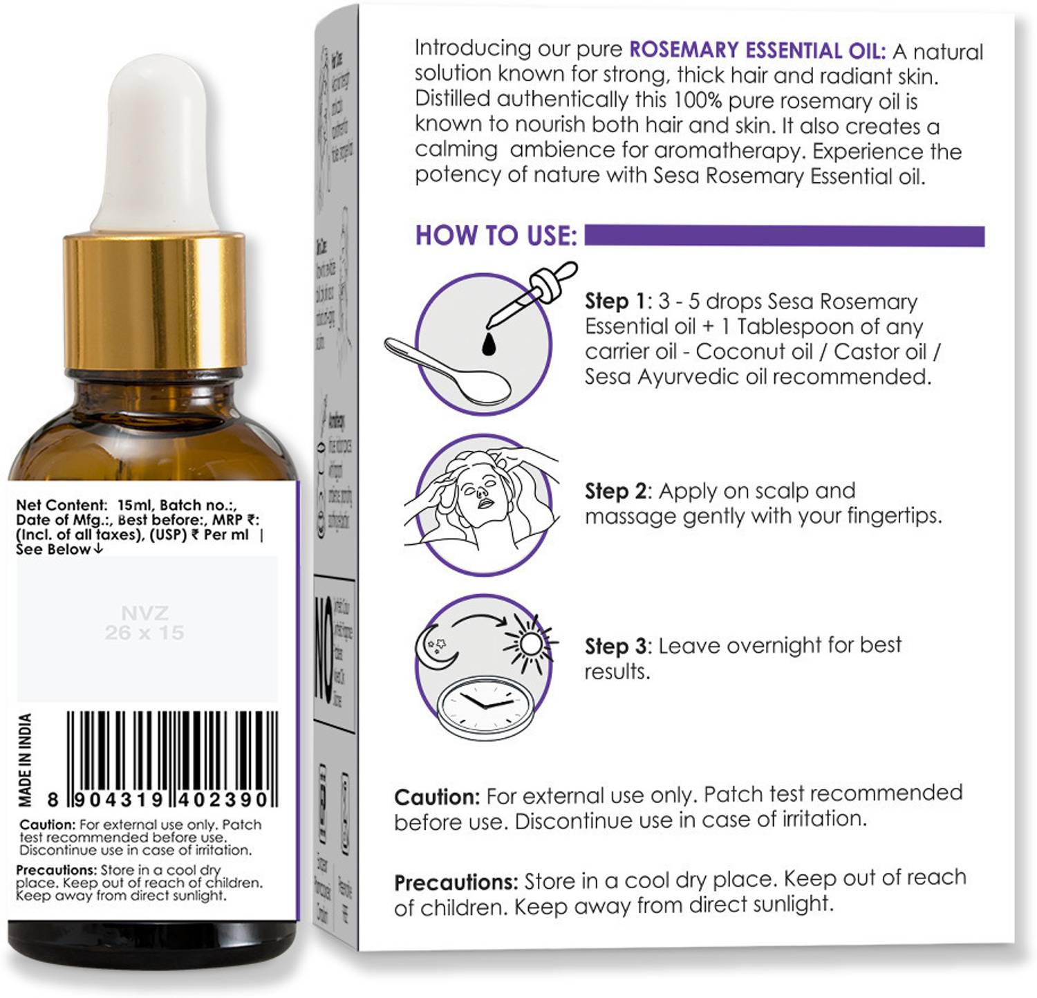 SESA 100% Pure Rosemary Essential Oil 30ml - Image 5