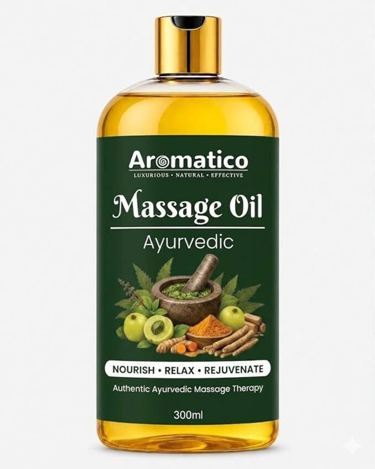 Aromatico Ayurvedic Massage Oil for Body Relaxation, Stress Relief & Muscle Care Oil