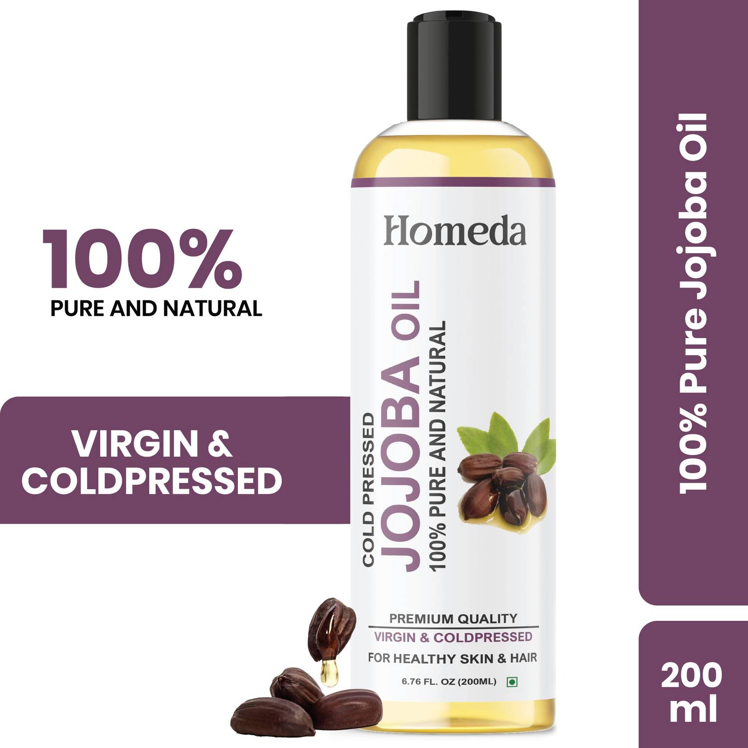 Homeda Cold Pressed Jojoba Oil 100% Pure 100ml - Image 1